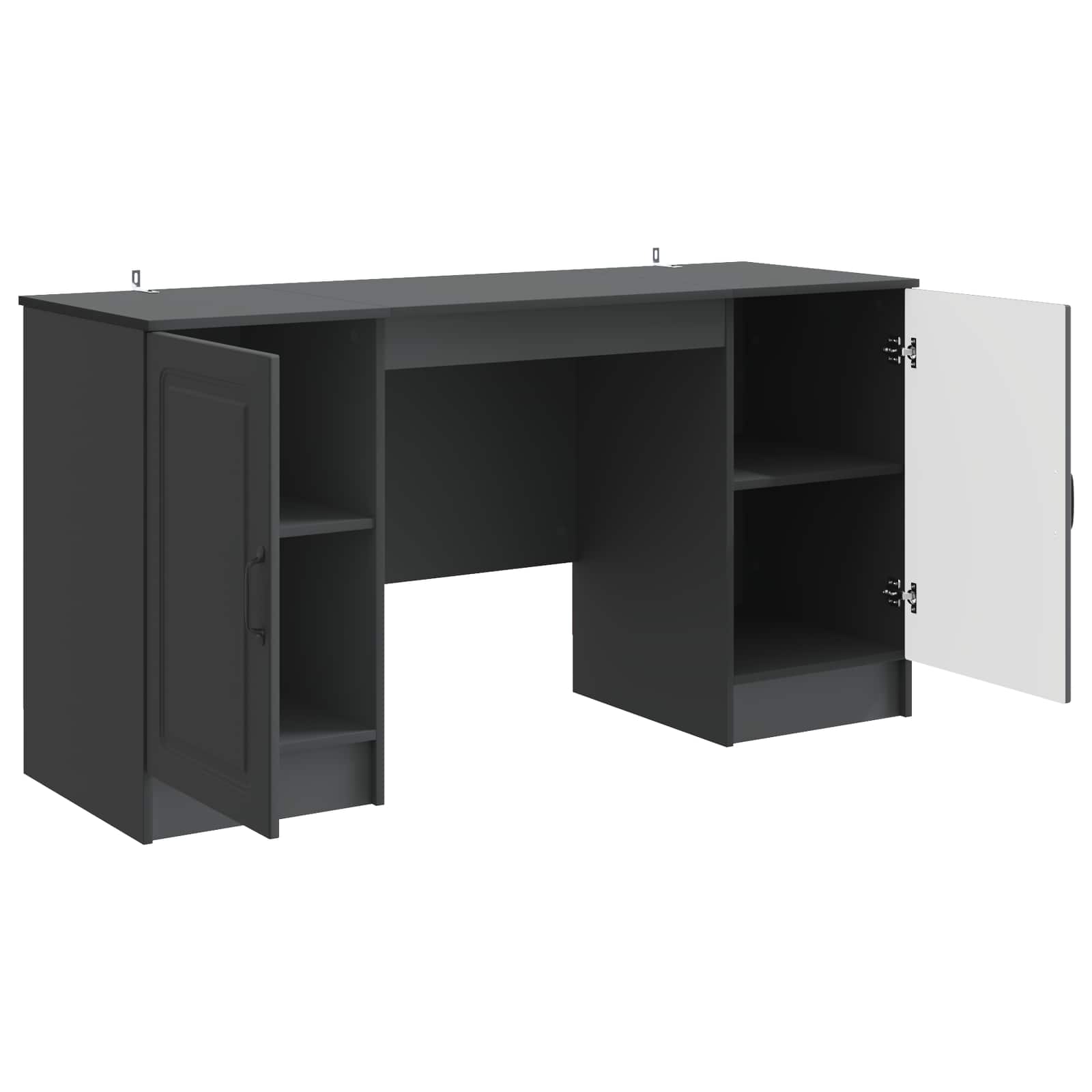 Stol s policom Crna 142,5 x 50 x 75 cm Konstruirano drvo