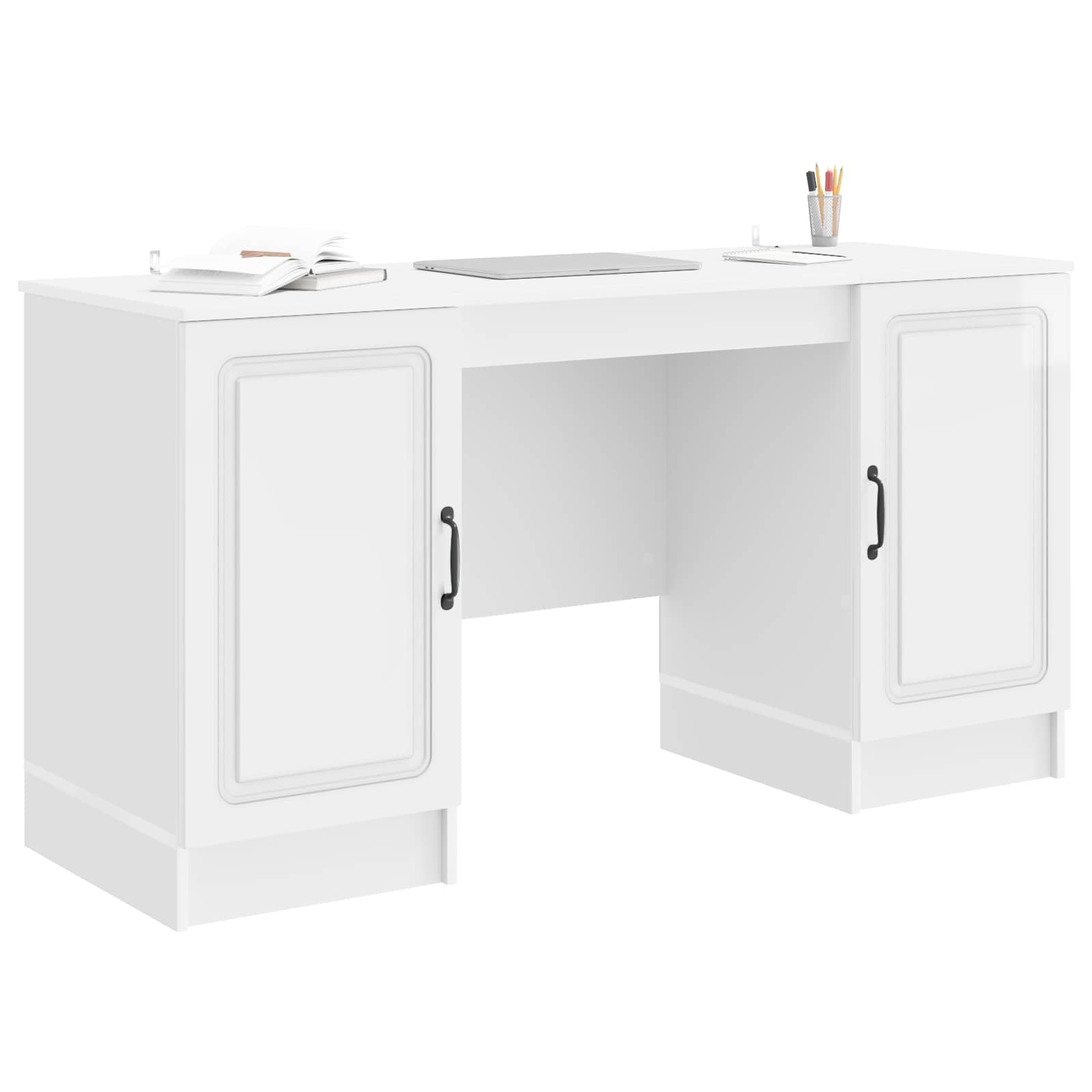 Stol Bijela visokog sjaja 142,5 x 50 x 75 cm Konstruirano drvo