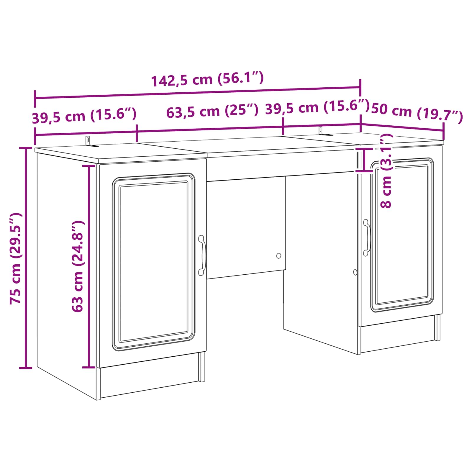 Stol Dimljeni hrast 142,5 x 50 x 75 cm Konstruirano drvo