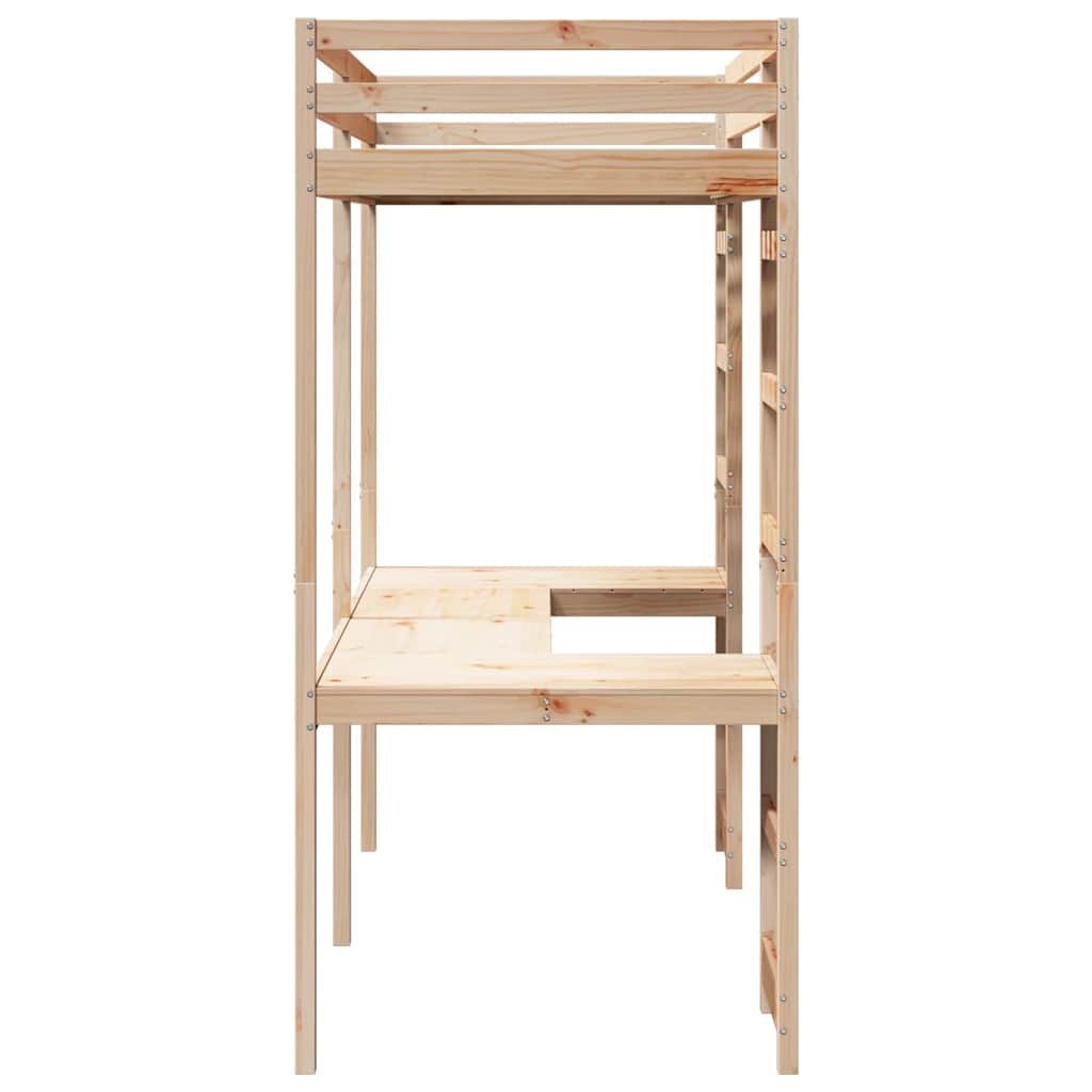 Krevet na kat Prirodna 90 x 190 cm Čvrsto borovo drvo