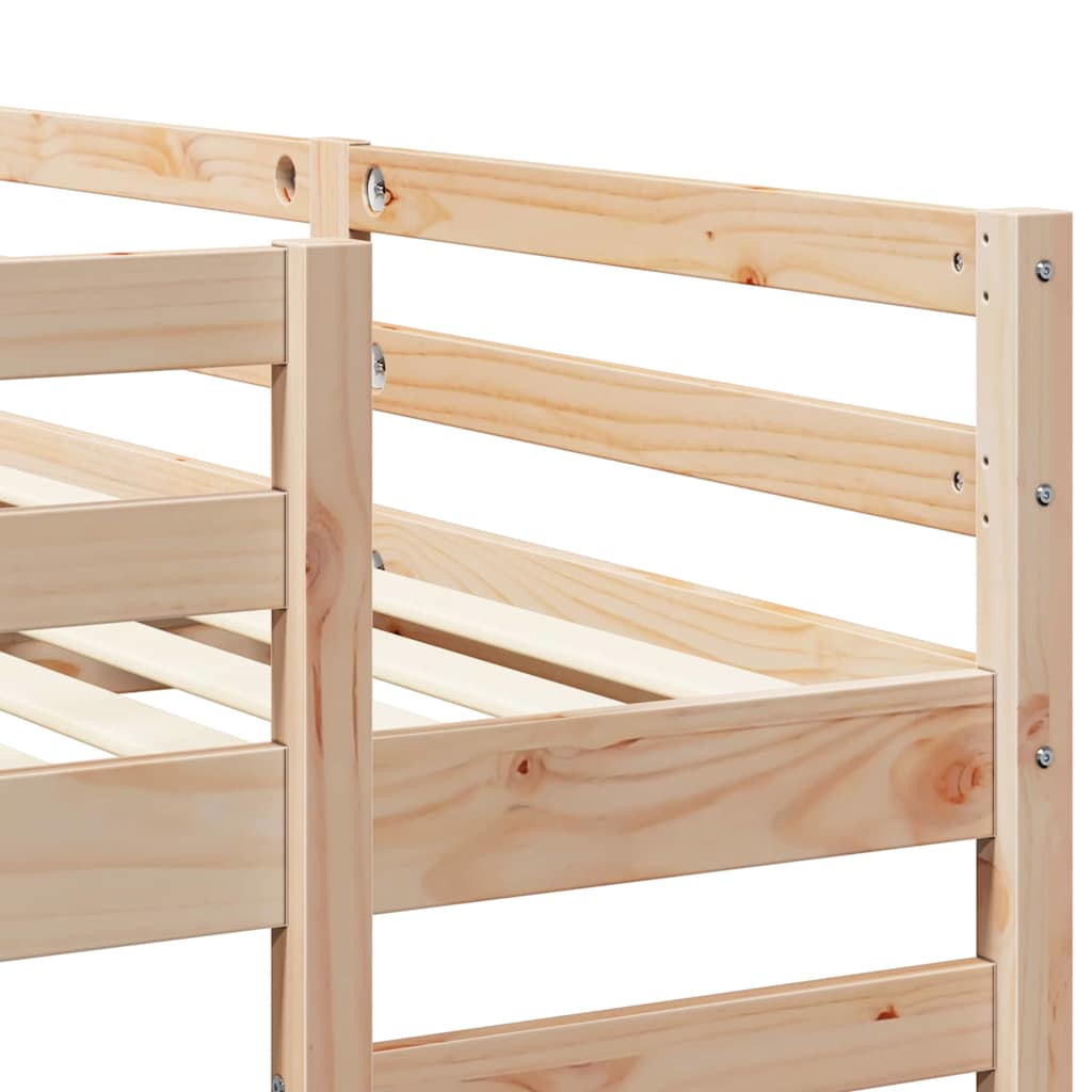 Trokatni krevet Prirodna 80 / 200 x 200 cm Čvrsto borovo drvo