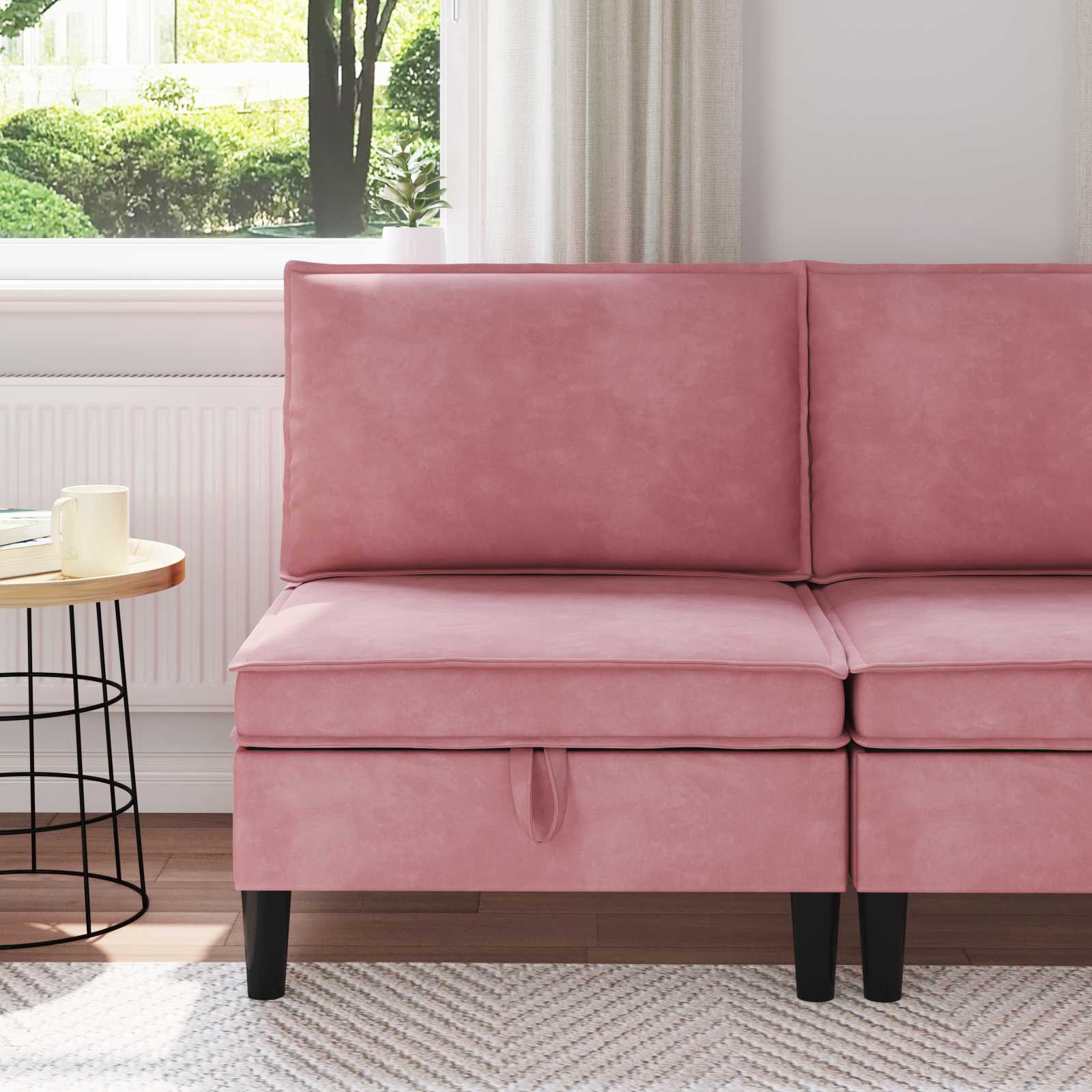 Sofa s pohranom Ružičasta Baršun