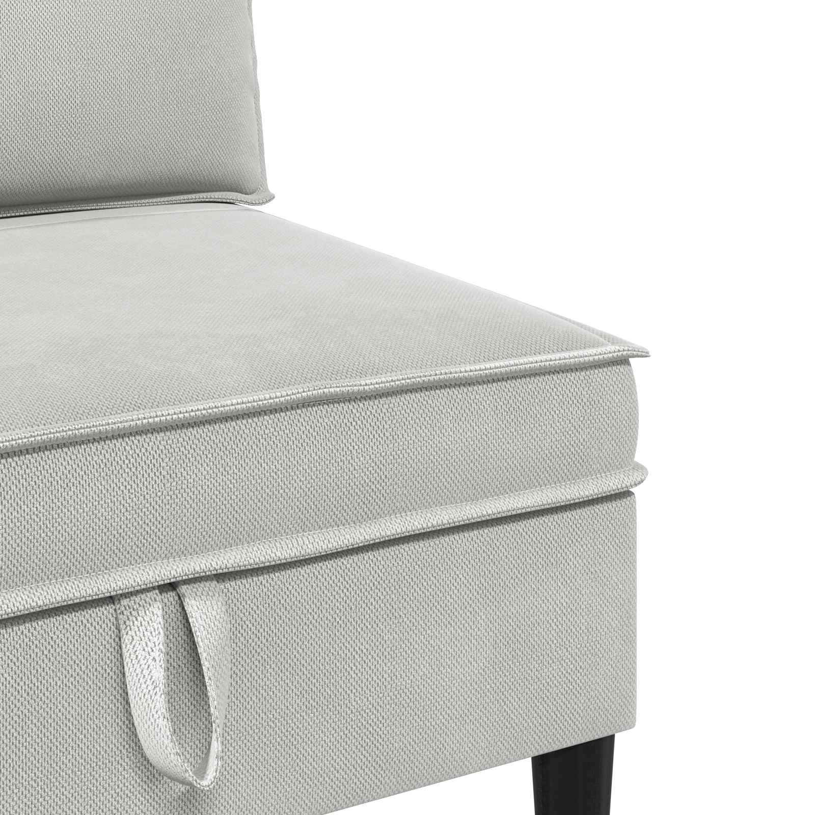 Srednji sofa s ladicom Svjetlosiva Baršun