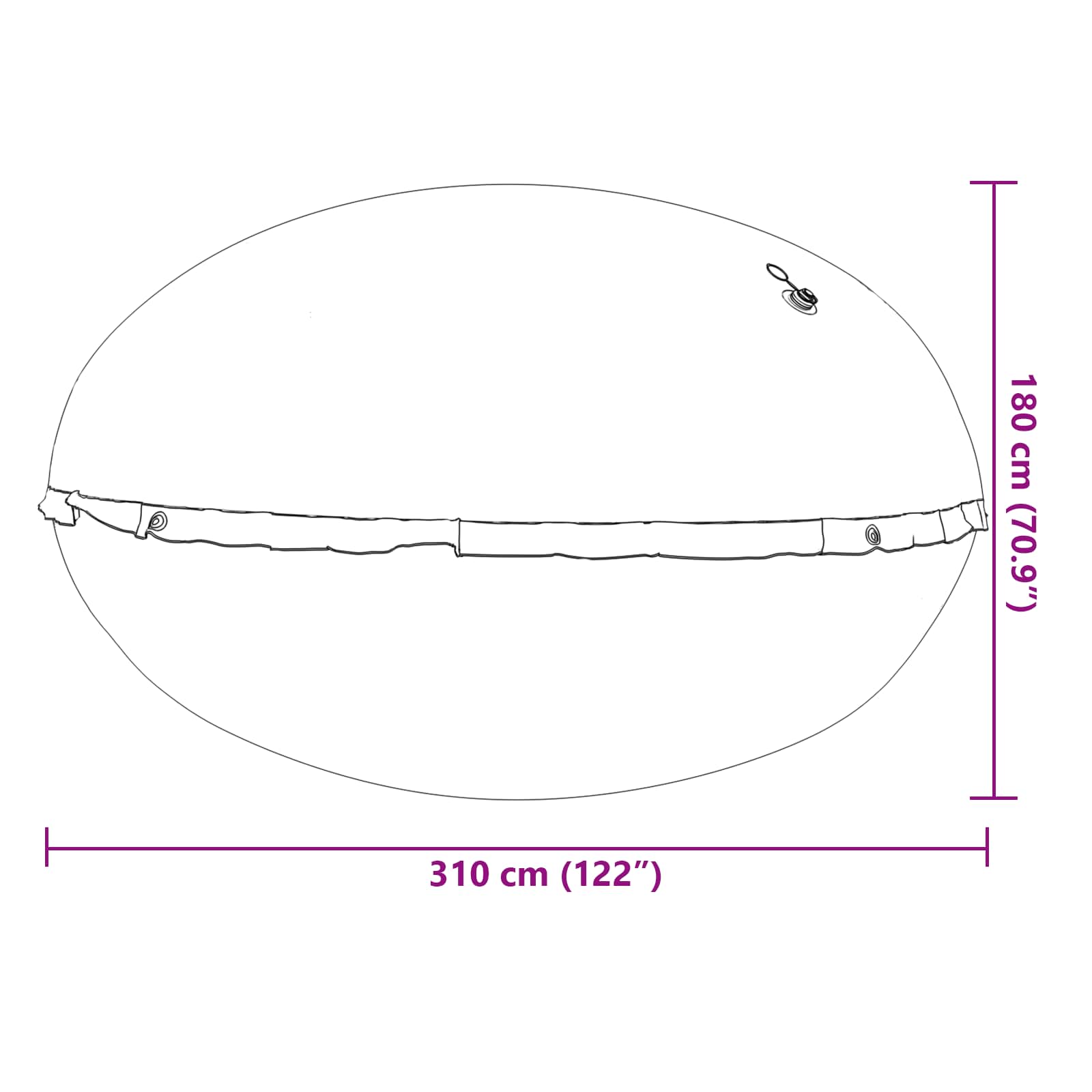 Zimski Bazen Jastuk Plava Ø 310 x 180 cm PVC