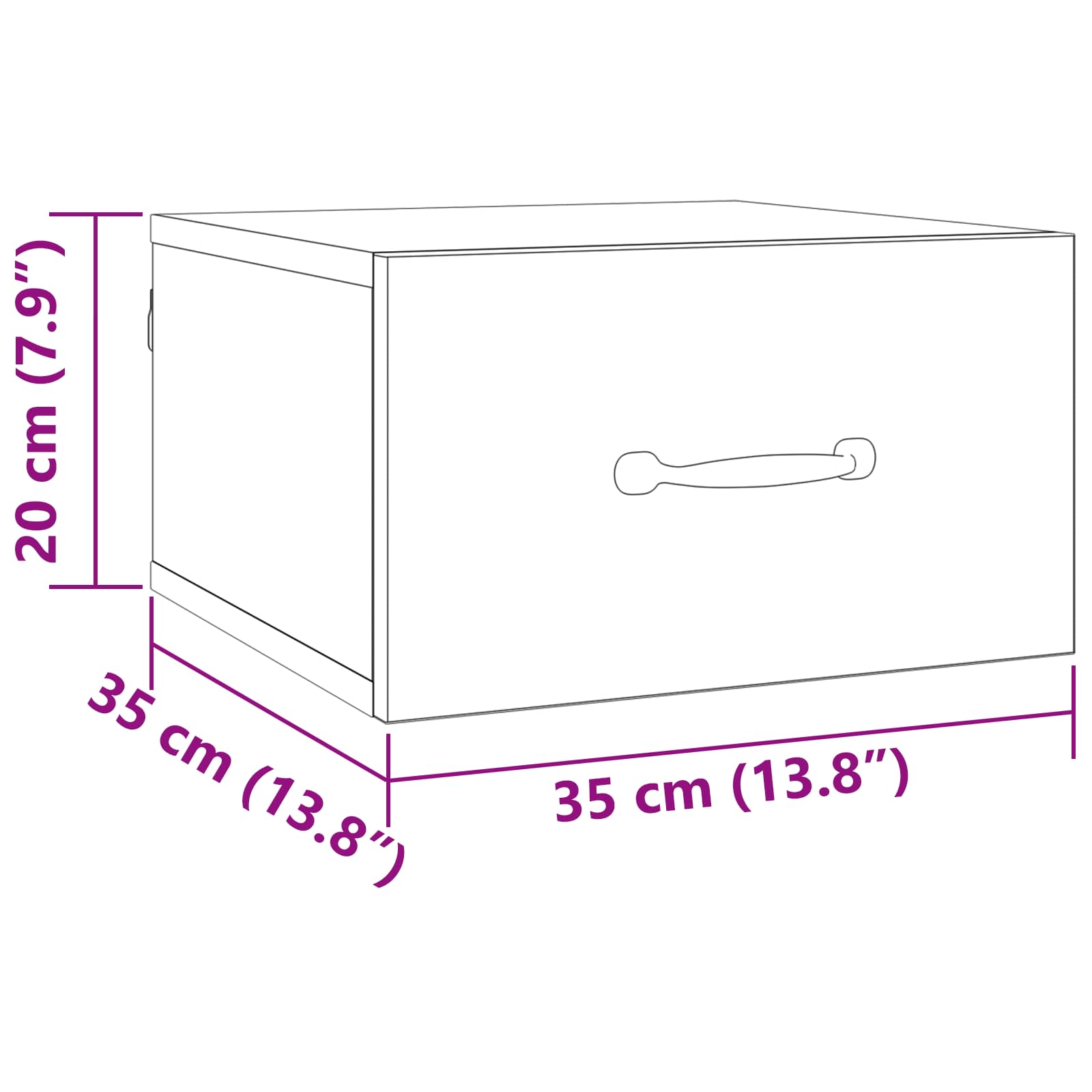 Noćni ormar Staro drvo 35 x 35 x 20 cm Konstruirano drvo