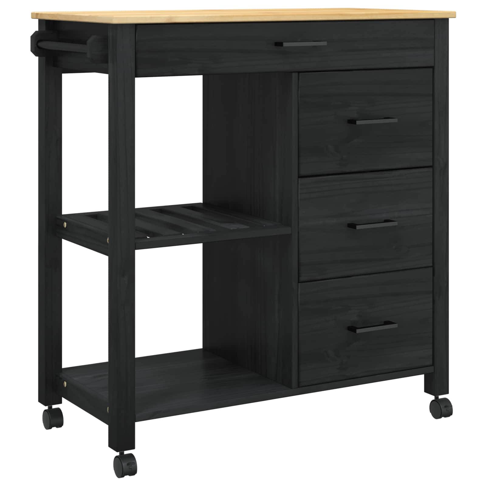 Kuhinjski kolica MONZA Crna 84 x 40 x 88,5 cm