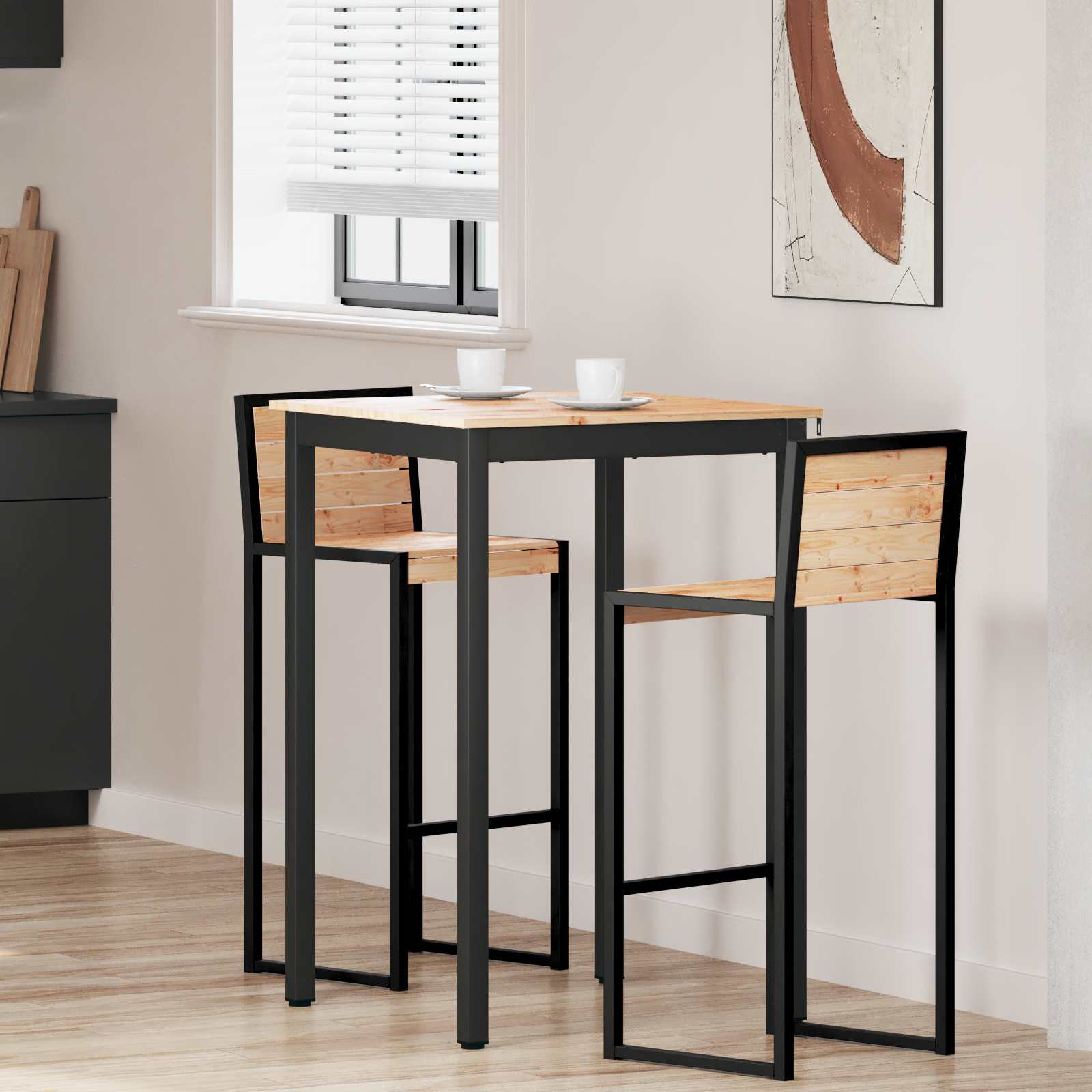 Stol za bar Prirodna 70 x 70 x 105 cm Čvrsto borovo drvo