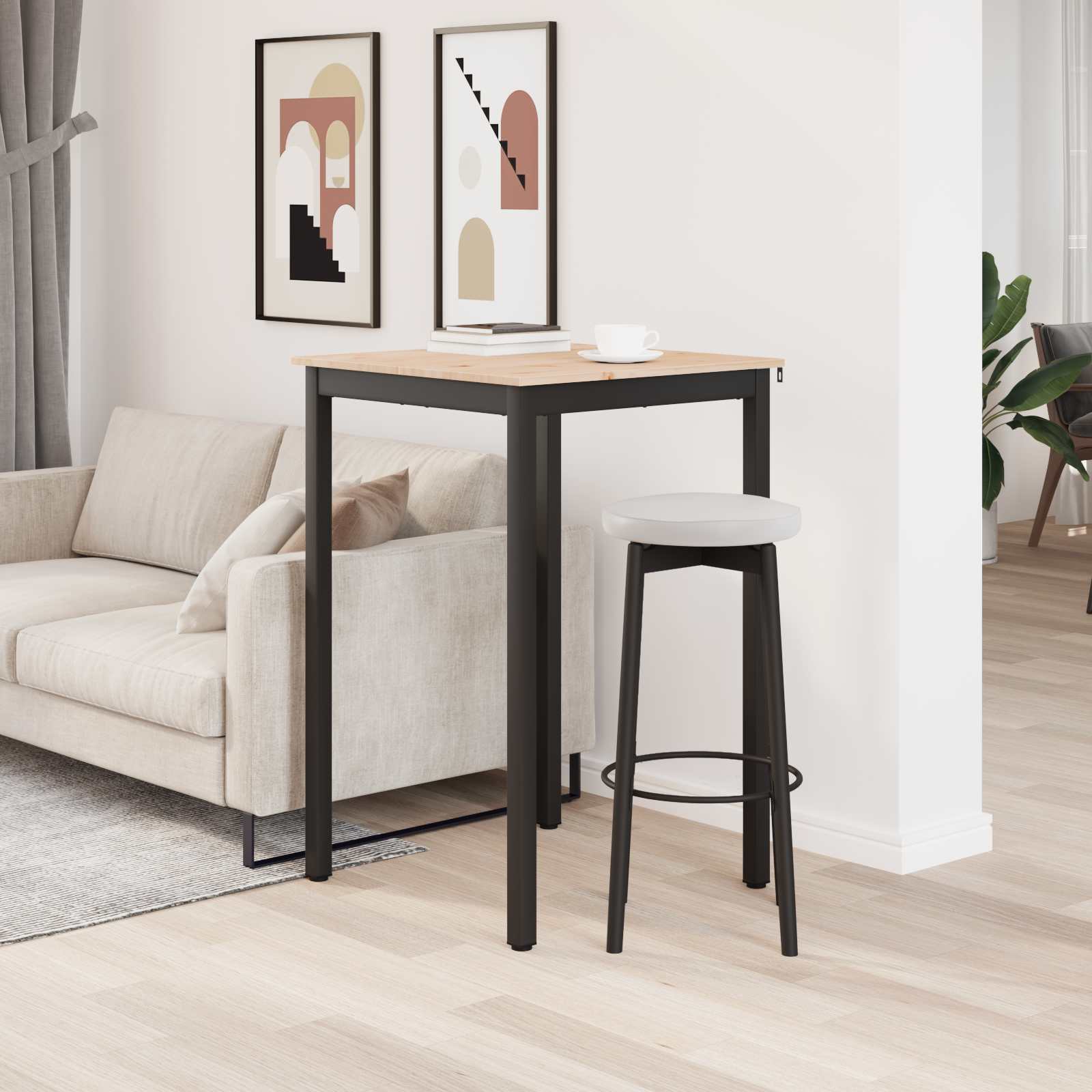 Stol za bar Prirodna 70 x 70 x 105 cm Čvrsto borovo drvo