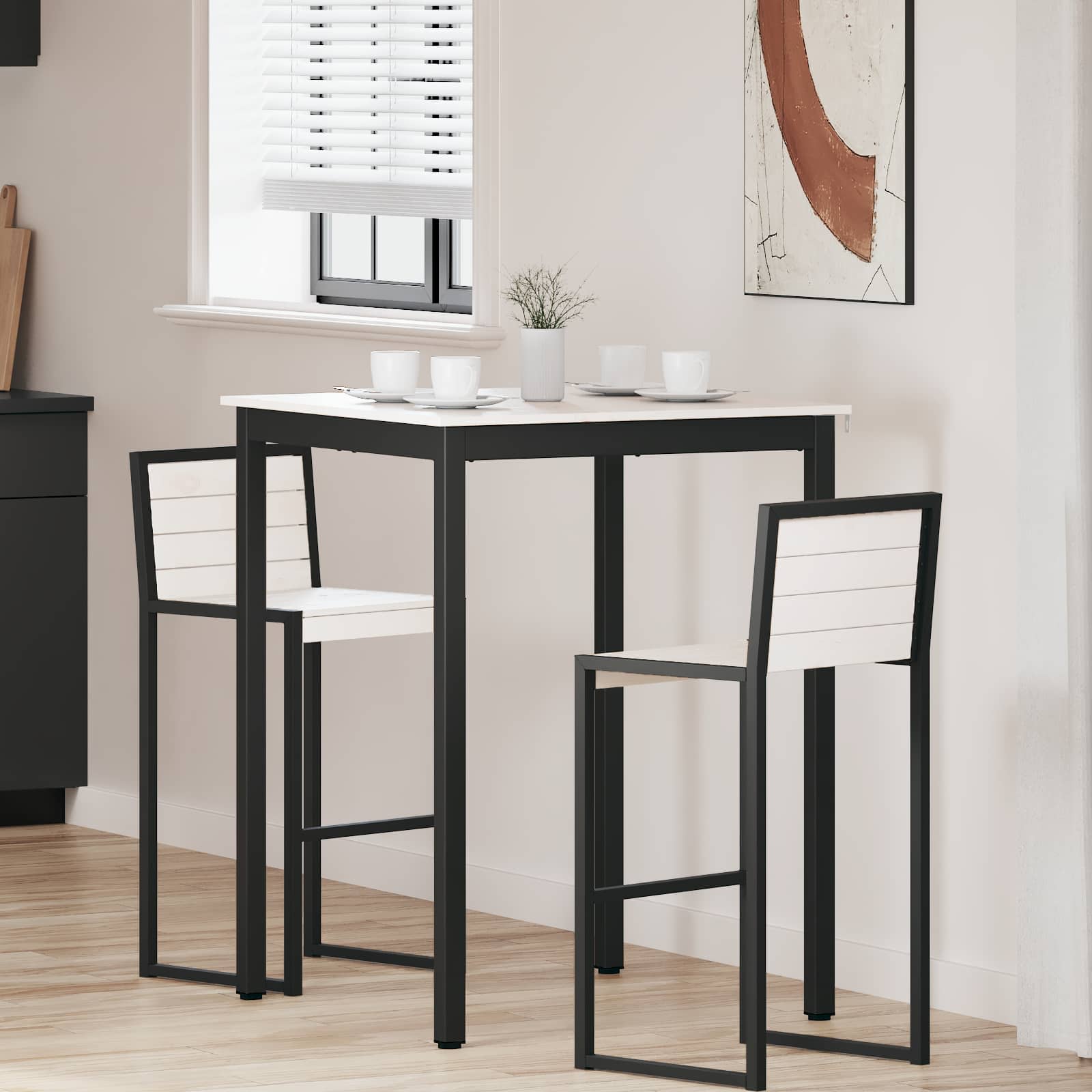 Stol za bar Bijelo 80 x 80 x 105 cm Čvrsto borovo drvo