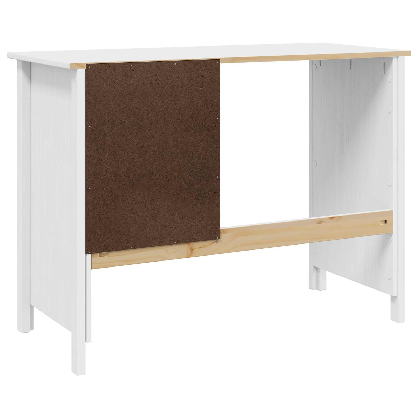 Stol s ladicama HILL Bijelo 100 x 45 x 74 cm Masivna borovina