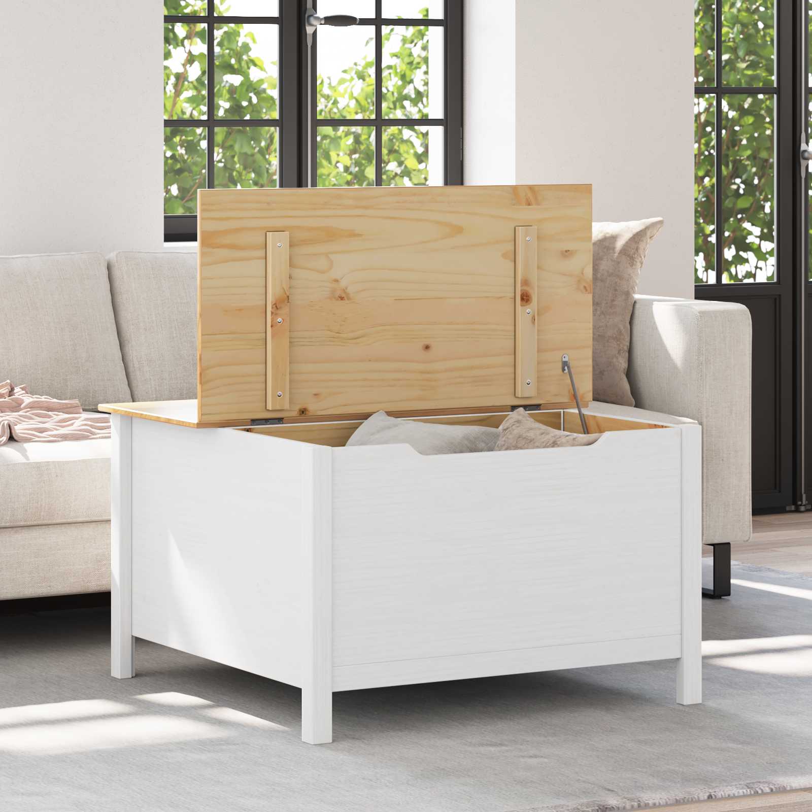 Kava Stol HILL Bijela i medeno smeđa 79.5 x 79.5 x 49 cm