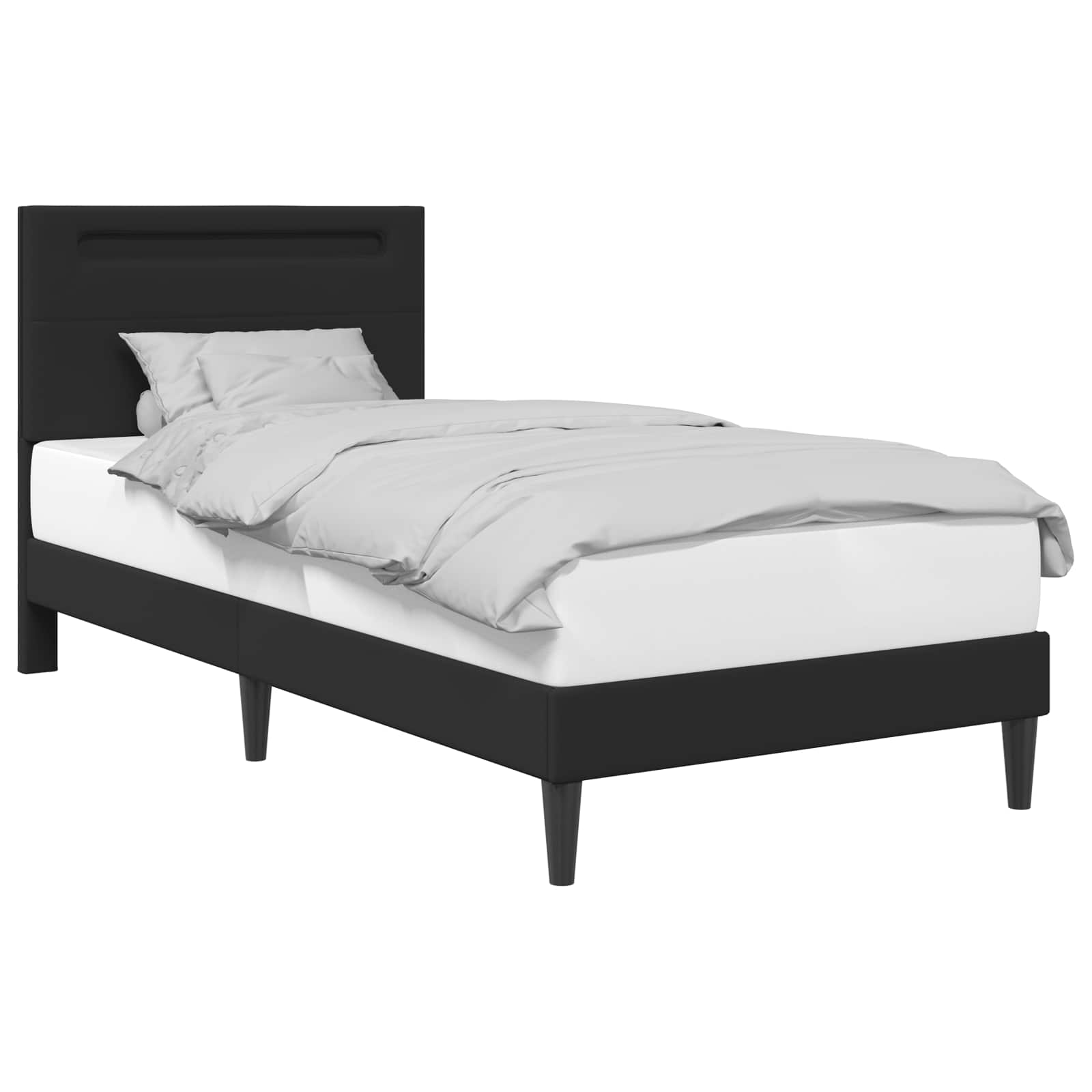 Krevetna konstrukcija Crna 90 x 190 cm Umjetna koža