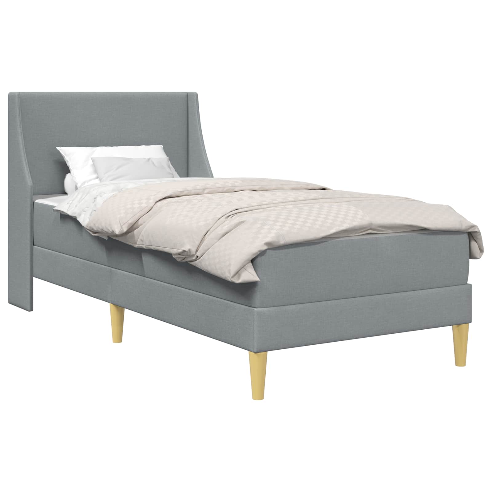 Okvir kreveta s madracem Svijetlo siva 80x 200 cm Poliester