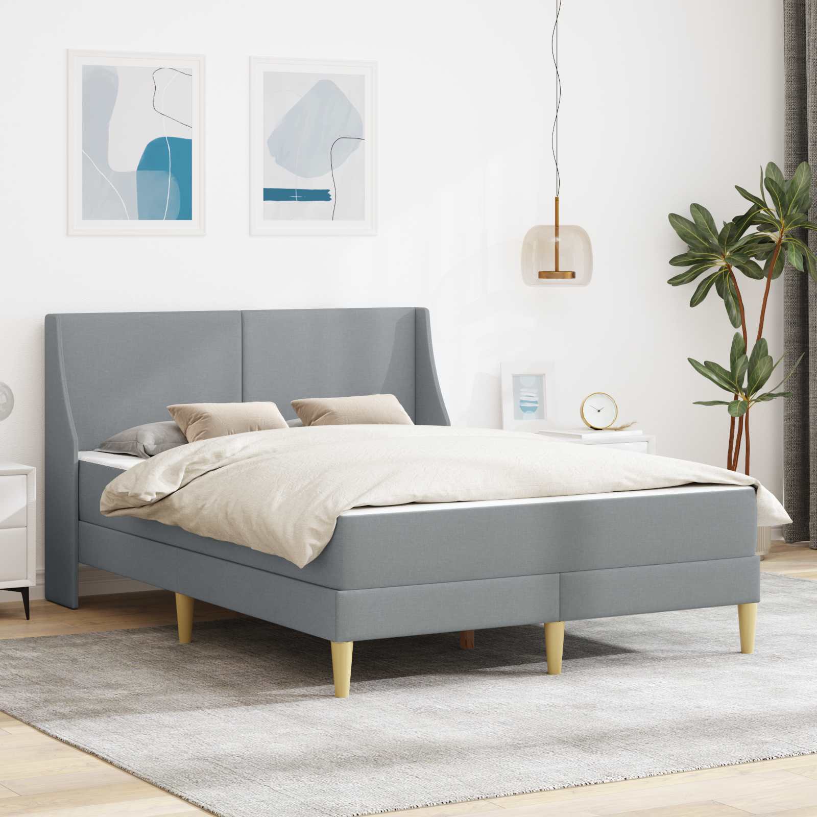Okvir kreveta s madracem s uzglavljem Poliester