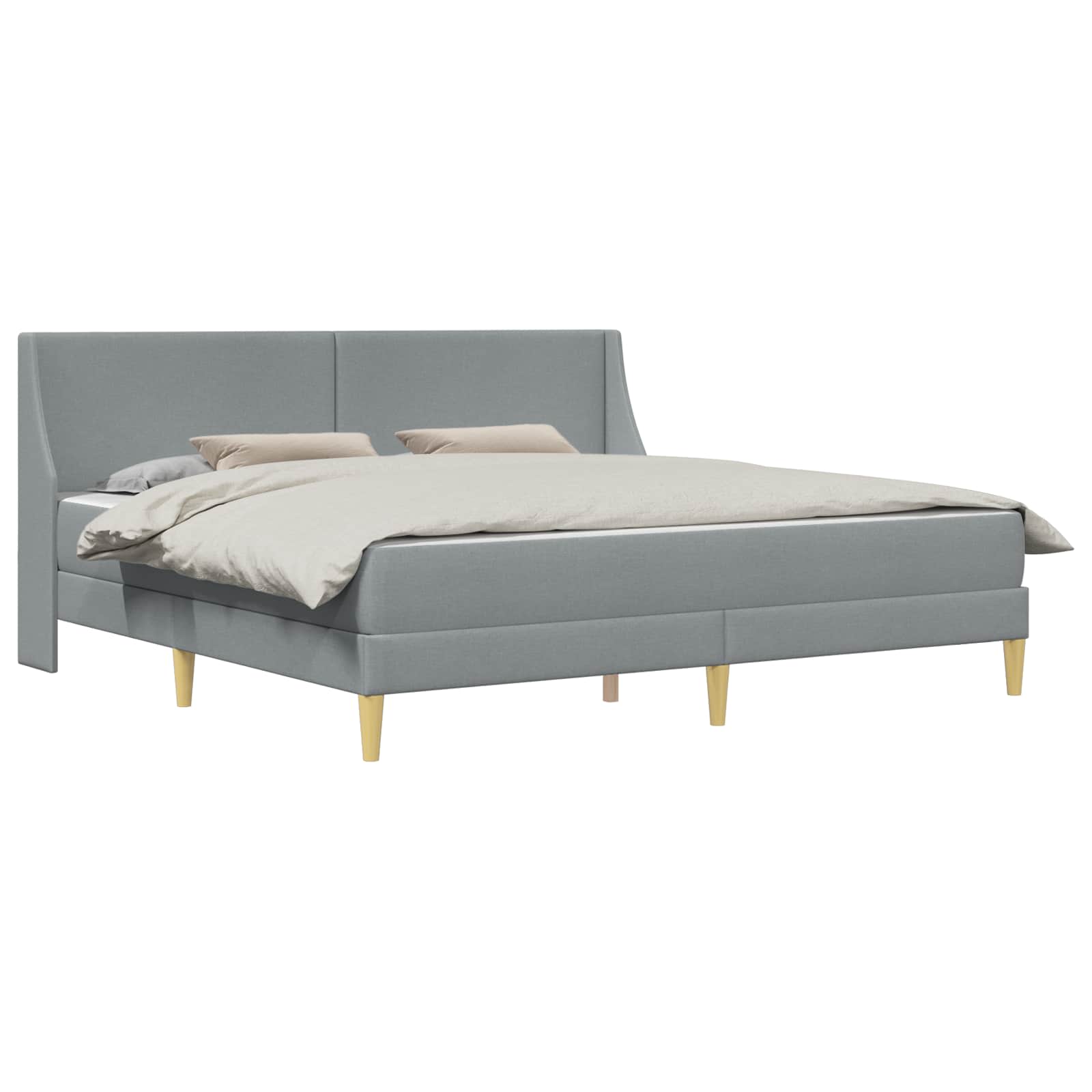 Okvir kreveta s madracem Svijetlo siva 200 x 200 cm Poliester