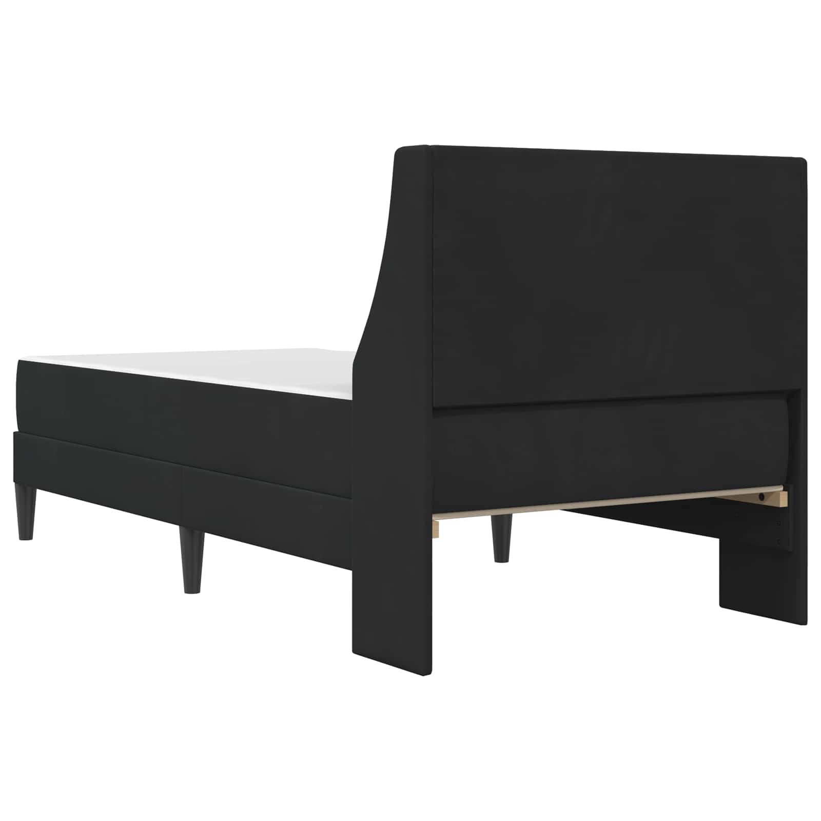 Okvir kreveta s madracem s madracem Crna 90 x 190 cm Baršun