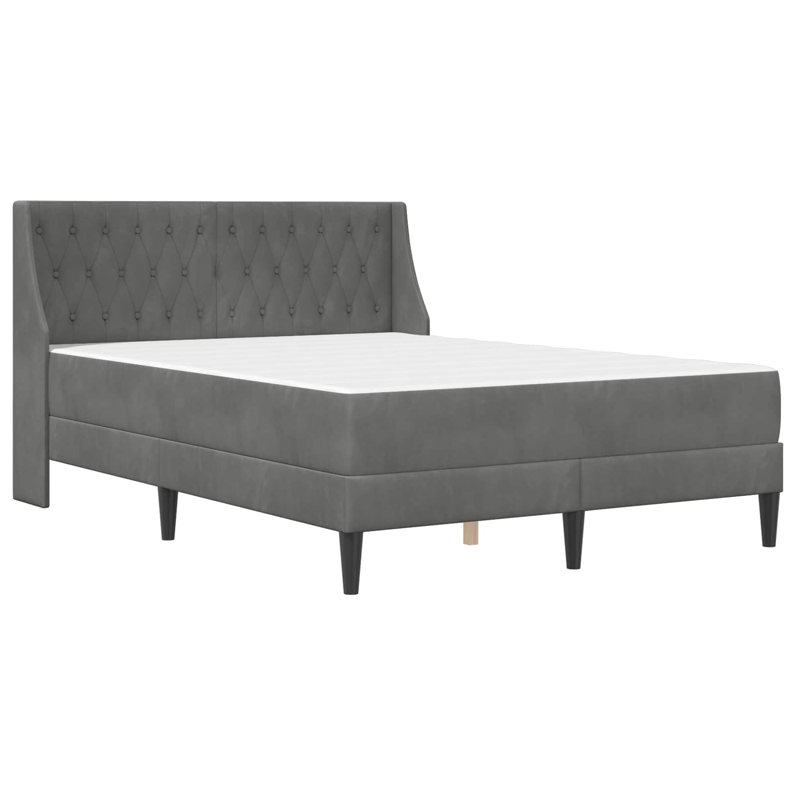 Okvir kreveta s madracem Tamno siva 140 x 190 cm Baršun