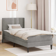 Okvir kreveta s madracem Svjetlosiva 90 x 200 cm Baršun