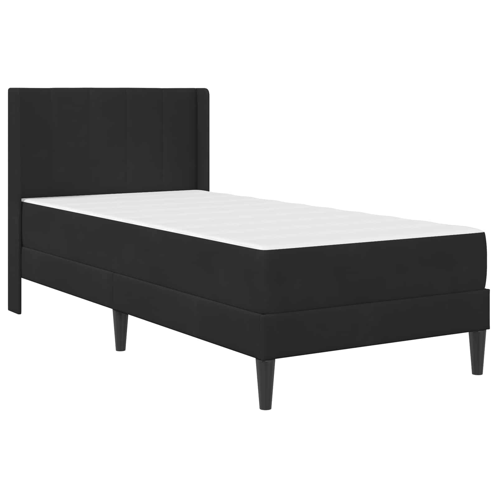 Okvir kreveta s madracem s uzglavljem Crna 90 x 200 cm Baršun