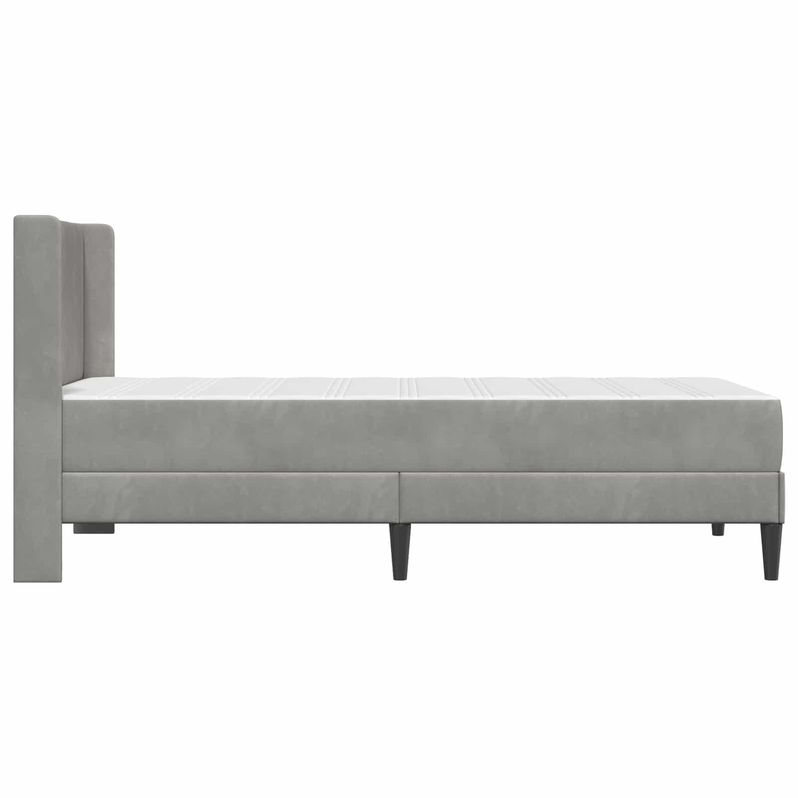 Okvir kreveta s madracem Svjetlosiva 100 x 200 cm Baršun