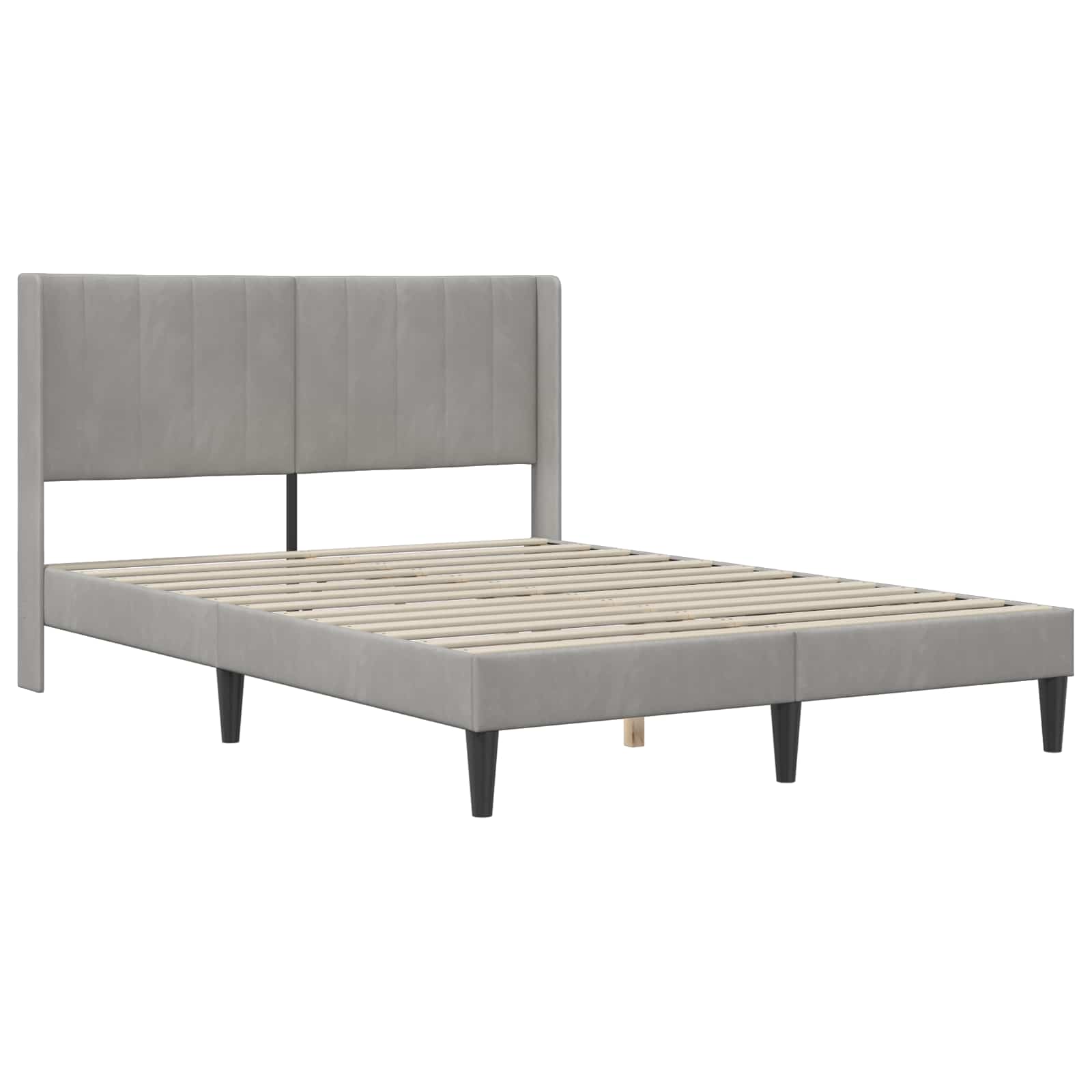 Okvir kreveta s madracem Svjetlosiva 140 x 190 cm Baršun
