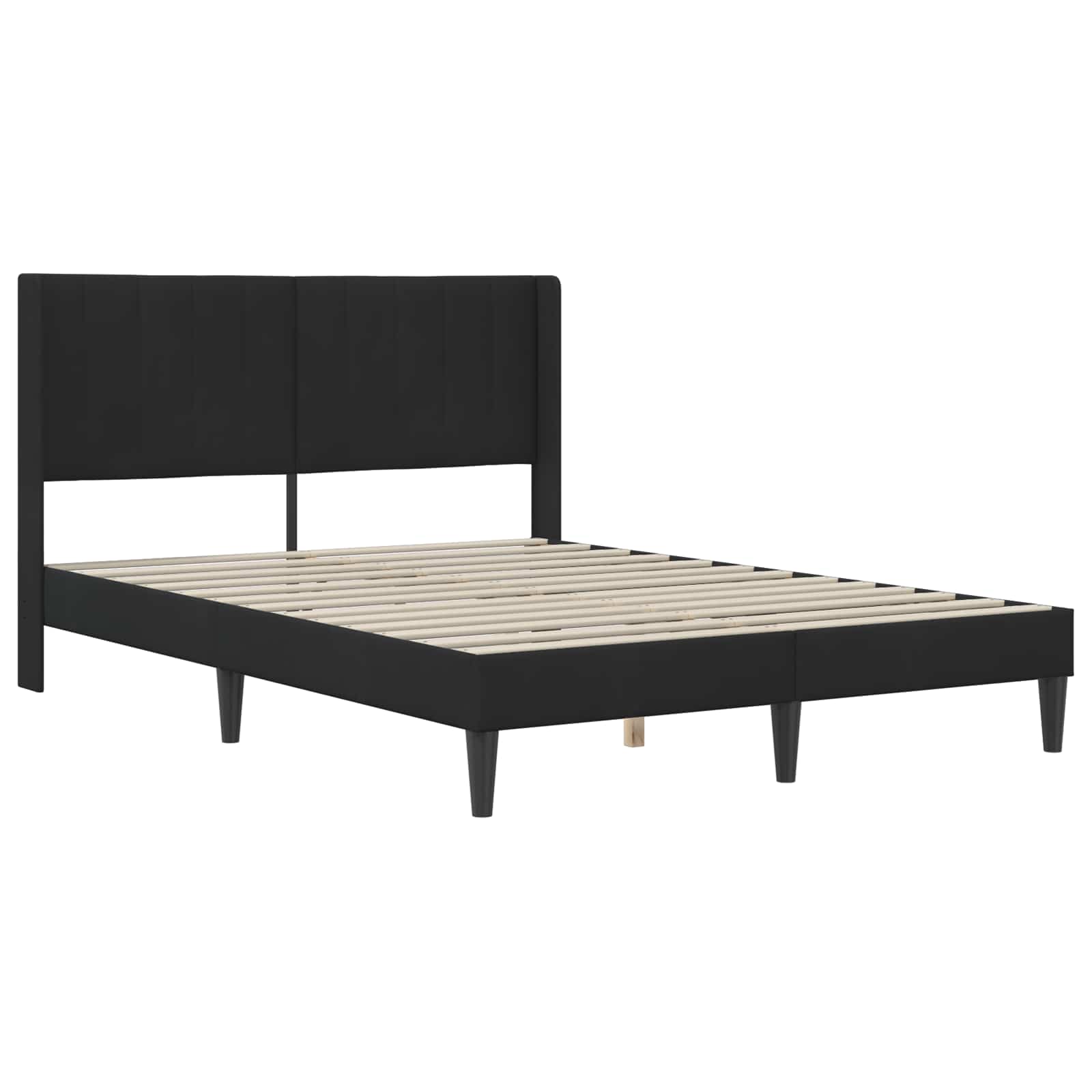 Okvir kreveta s madracem s uzglavljem Crna 140 x 190 cm Baršun