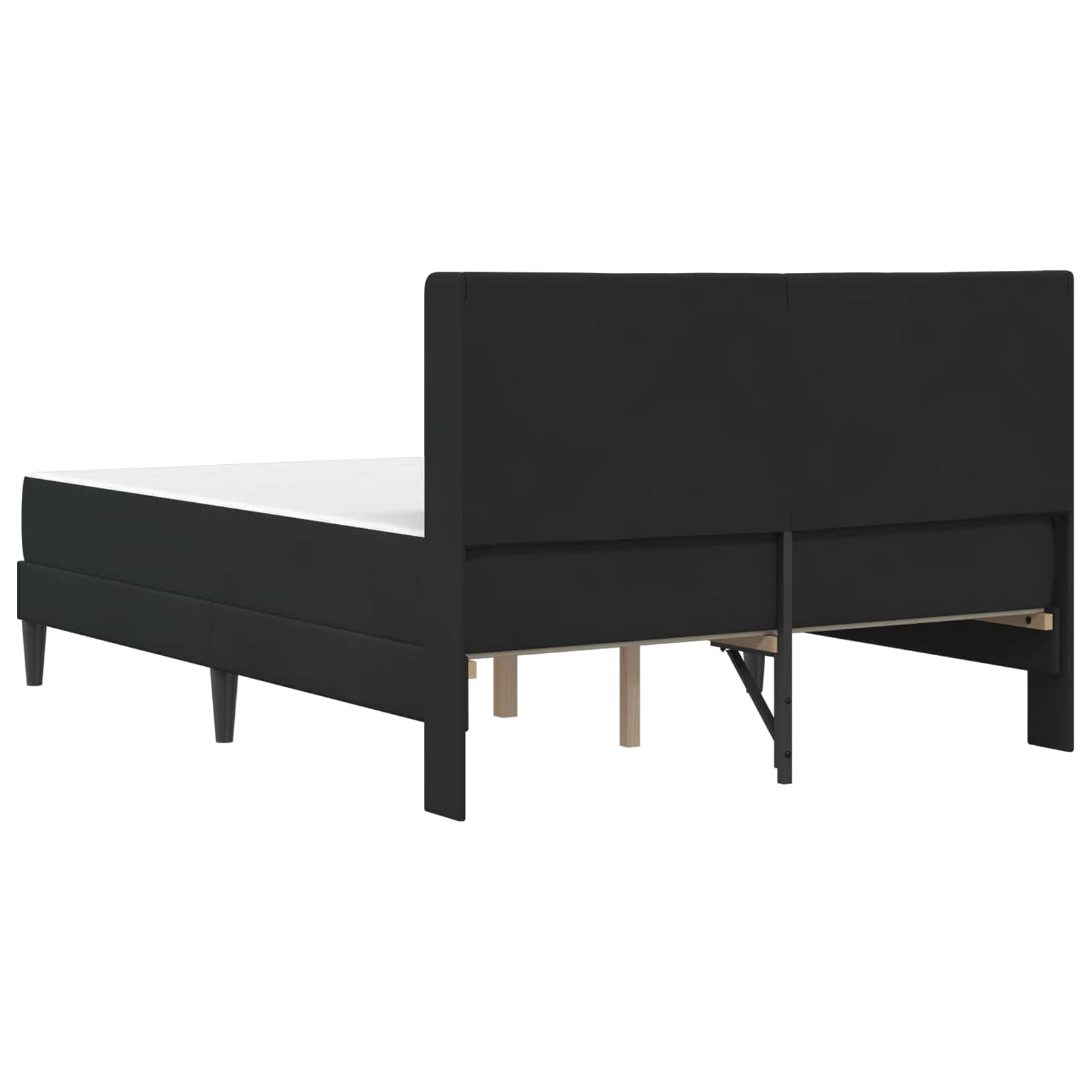 Okvir kreveta s madracem s uzglavljem Crna 140 x 190 cm Baršun