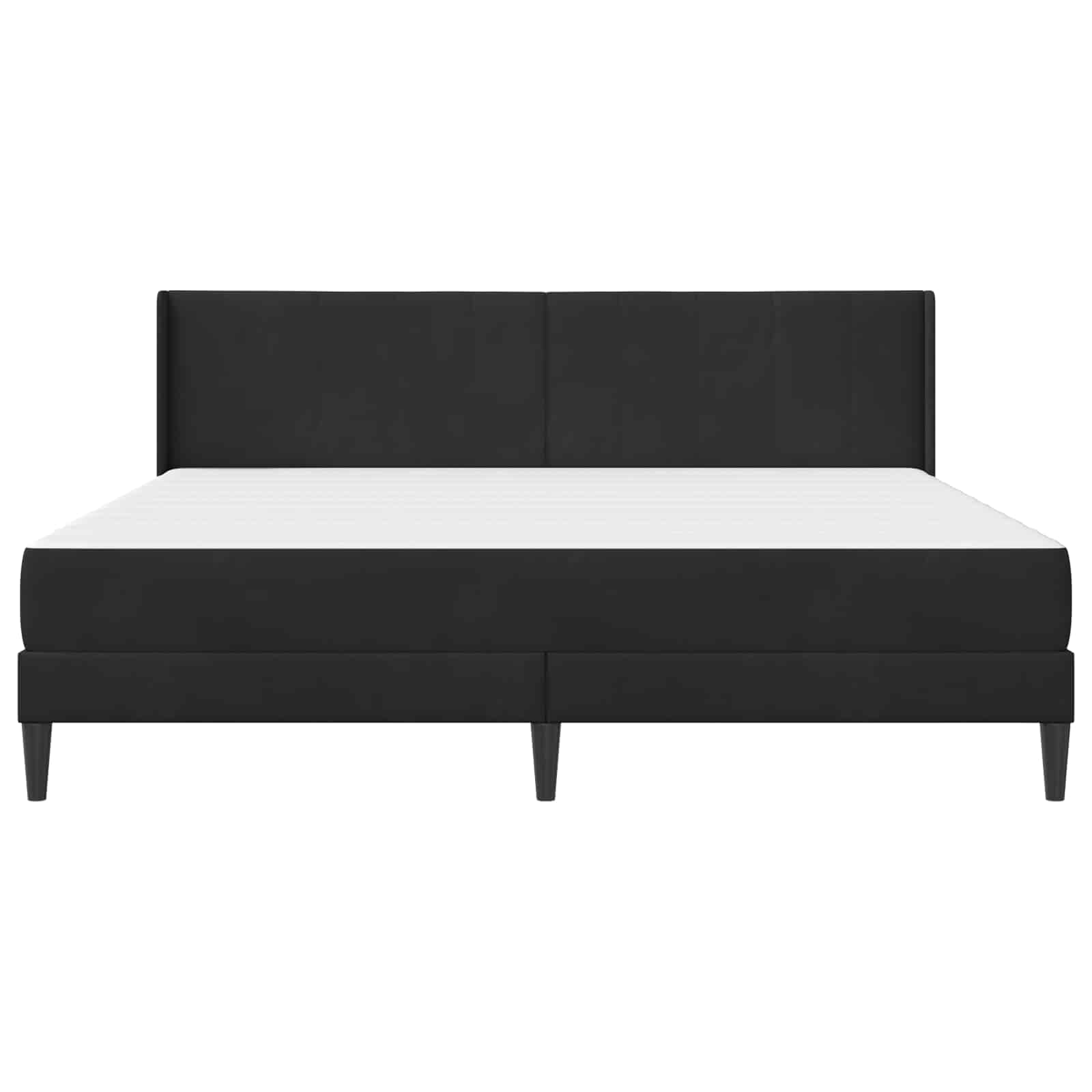 Okvir kreveta s madracem s uzglavljem Crna 180 x 200 cm Baršun