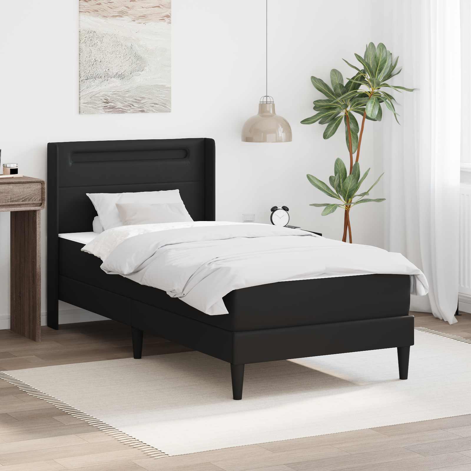 Okvir kreveta s madracem Crna 90 x 190 cm Umjetna koža