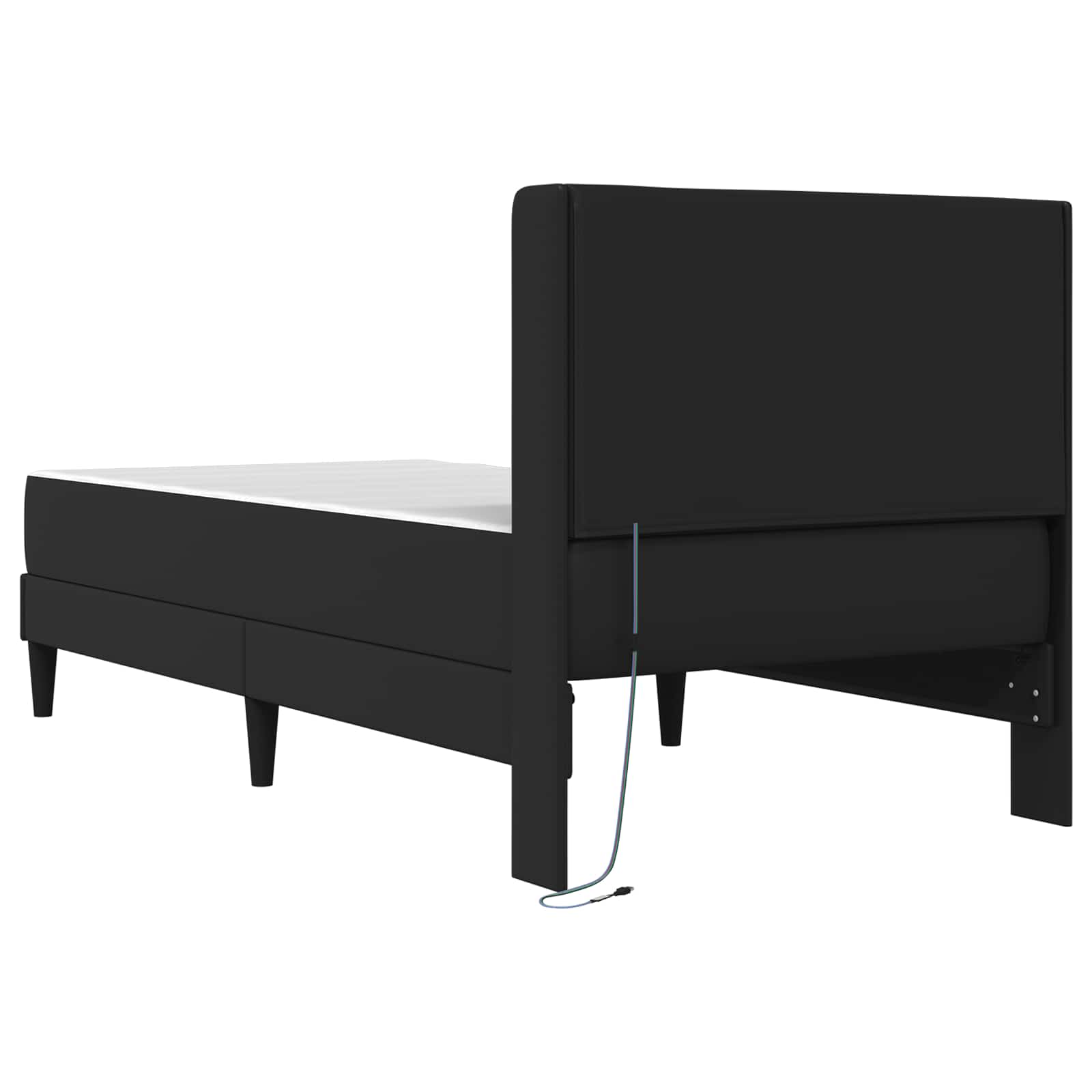 Okvir kreveta s madracem Crna 100 x 200 cm Umjetna koža
