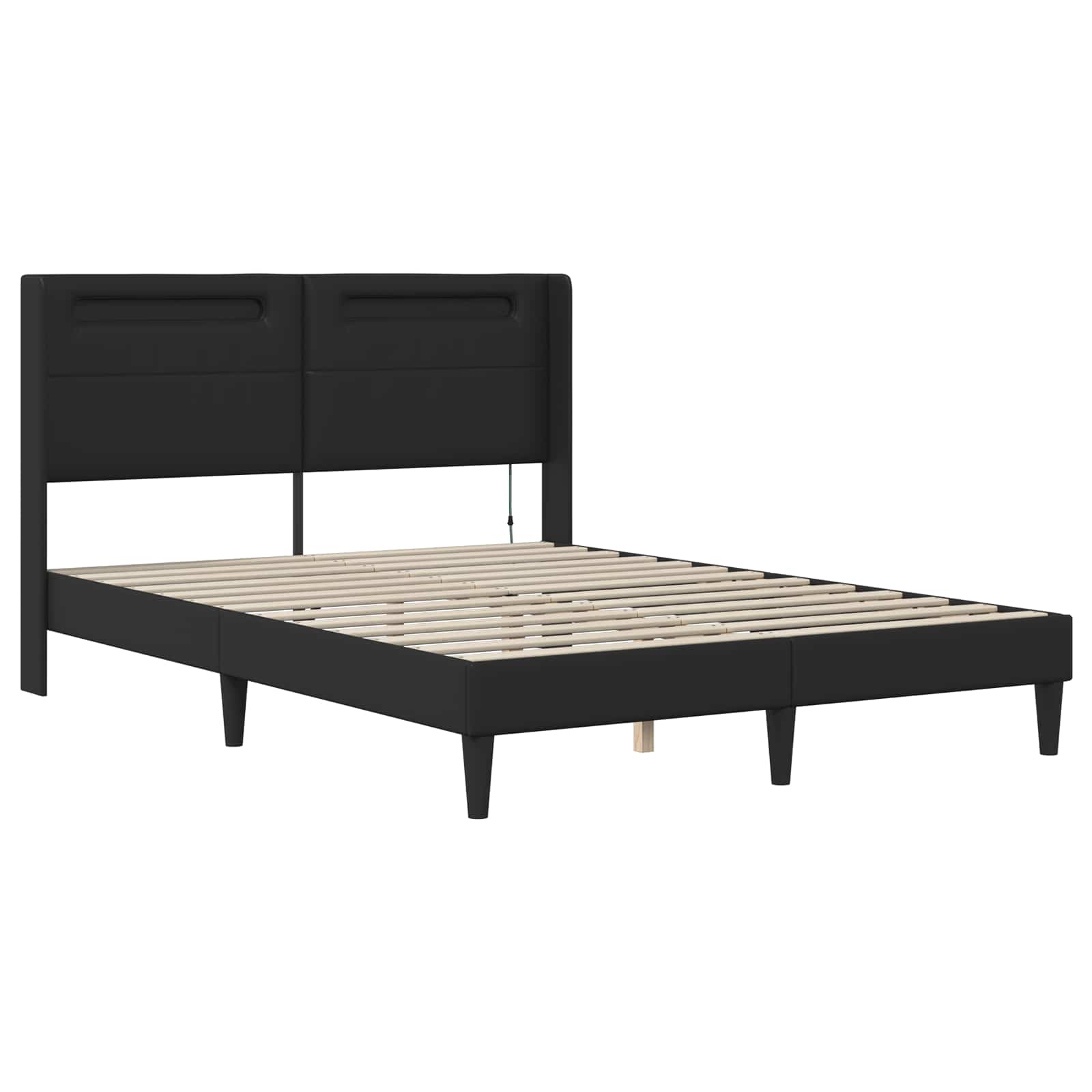 Okvir kreveta s madracem Crna 140 x 190 cm Umjetna koža