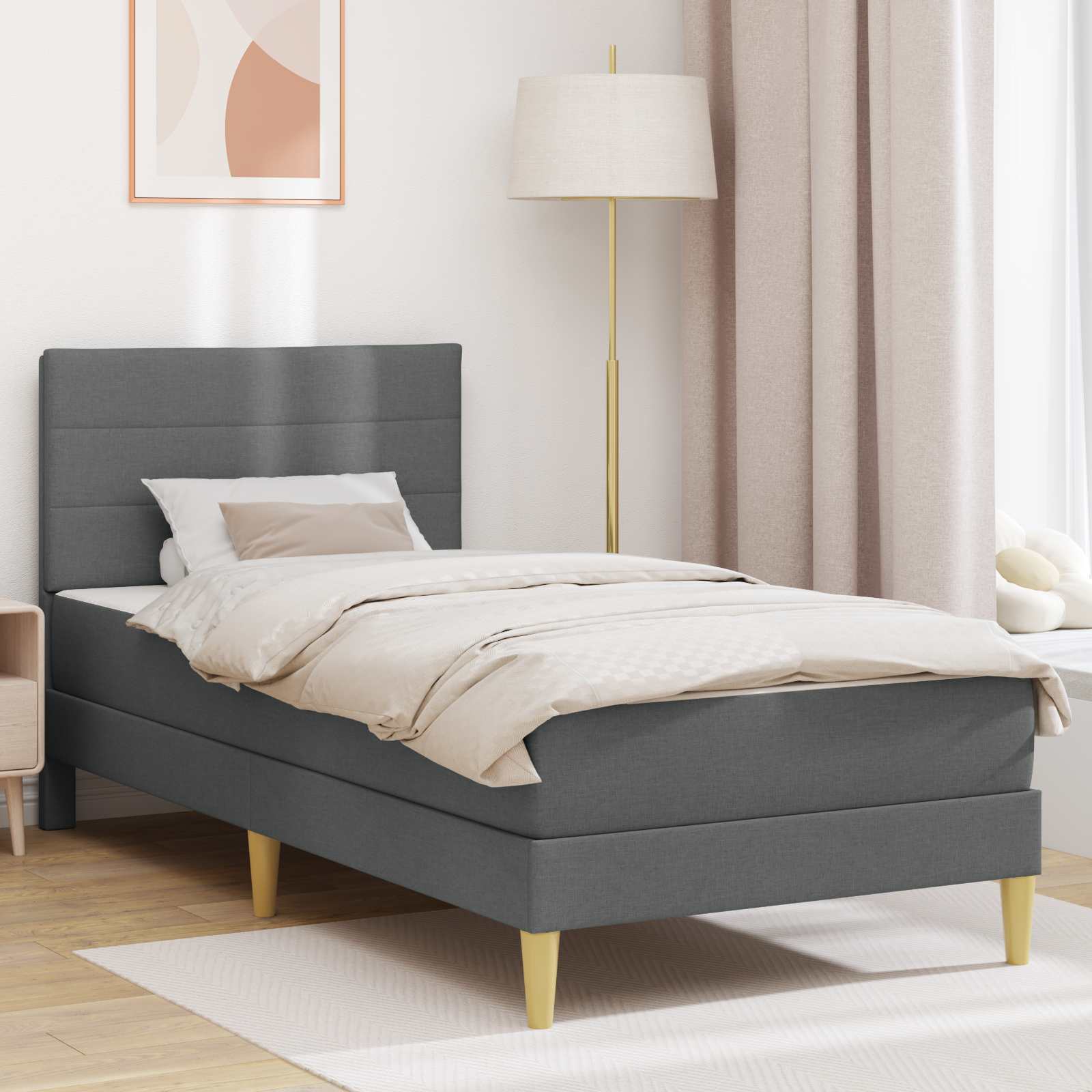 Krevetna konstrukcija Tamno siva 80 x 200 cm Poliester
