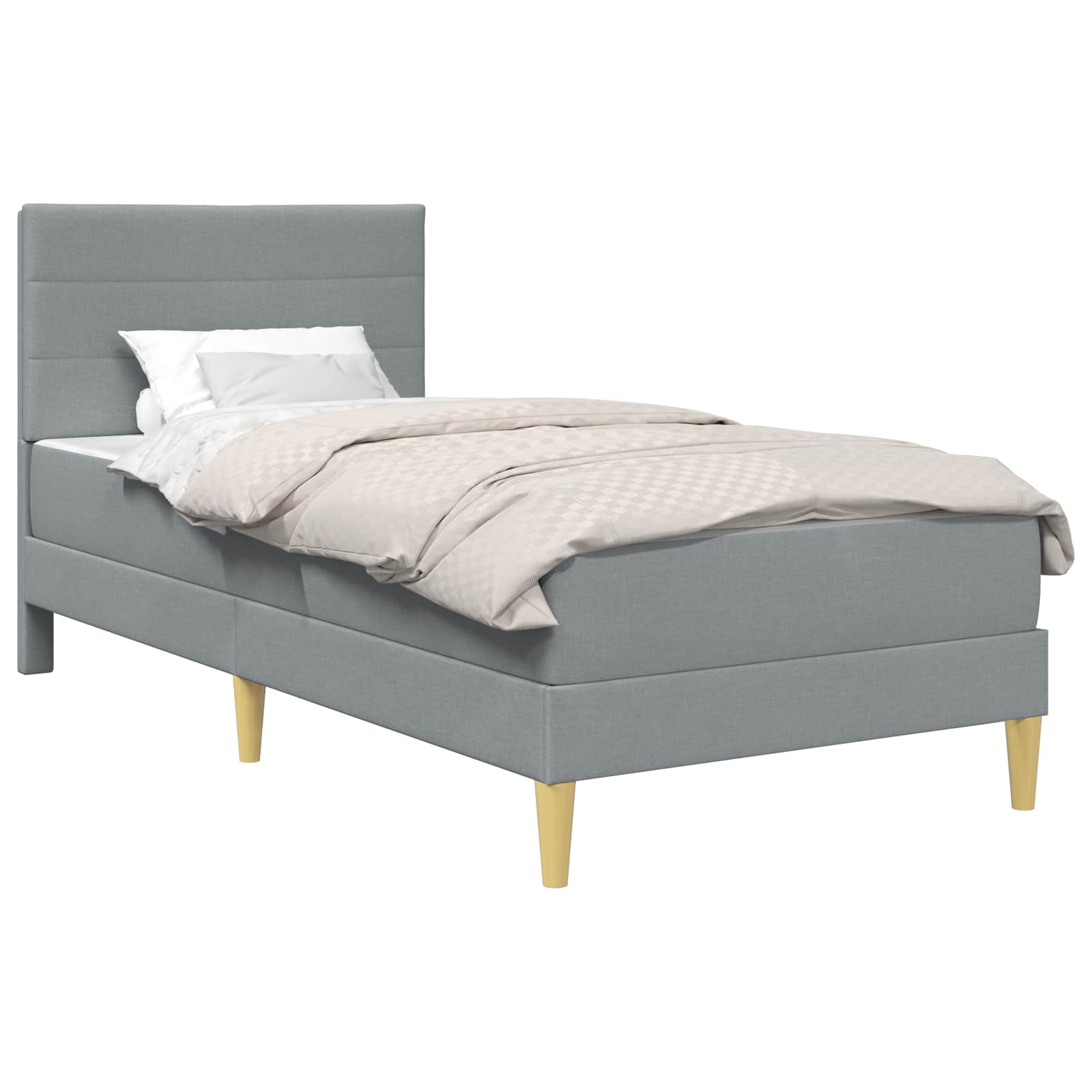 Krevetna konstrukcija Svijetlo siva 90 x 190 cm Poliester