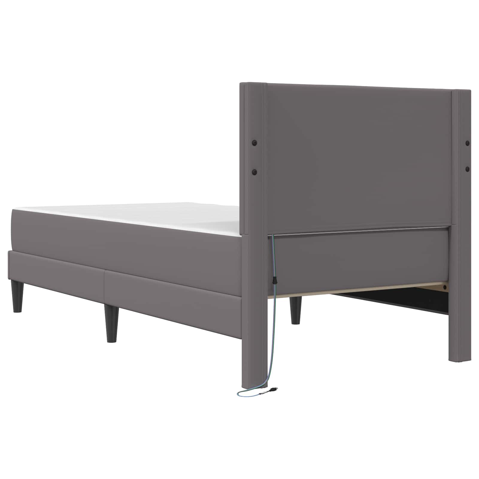 Krevetna konstrukcija Siva 90 x 190 cm Umjetna koža