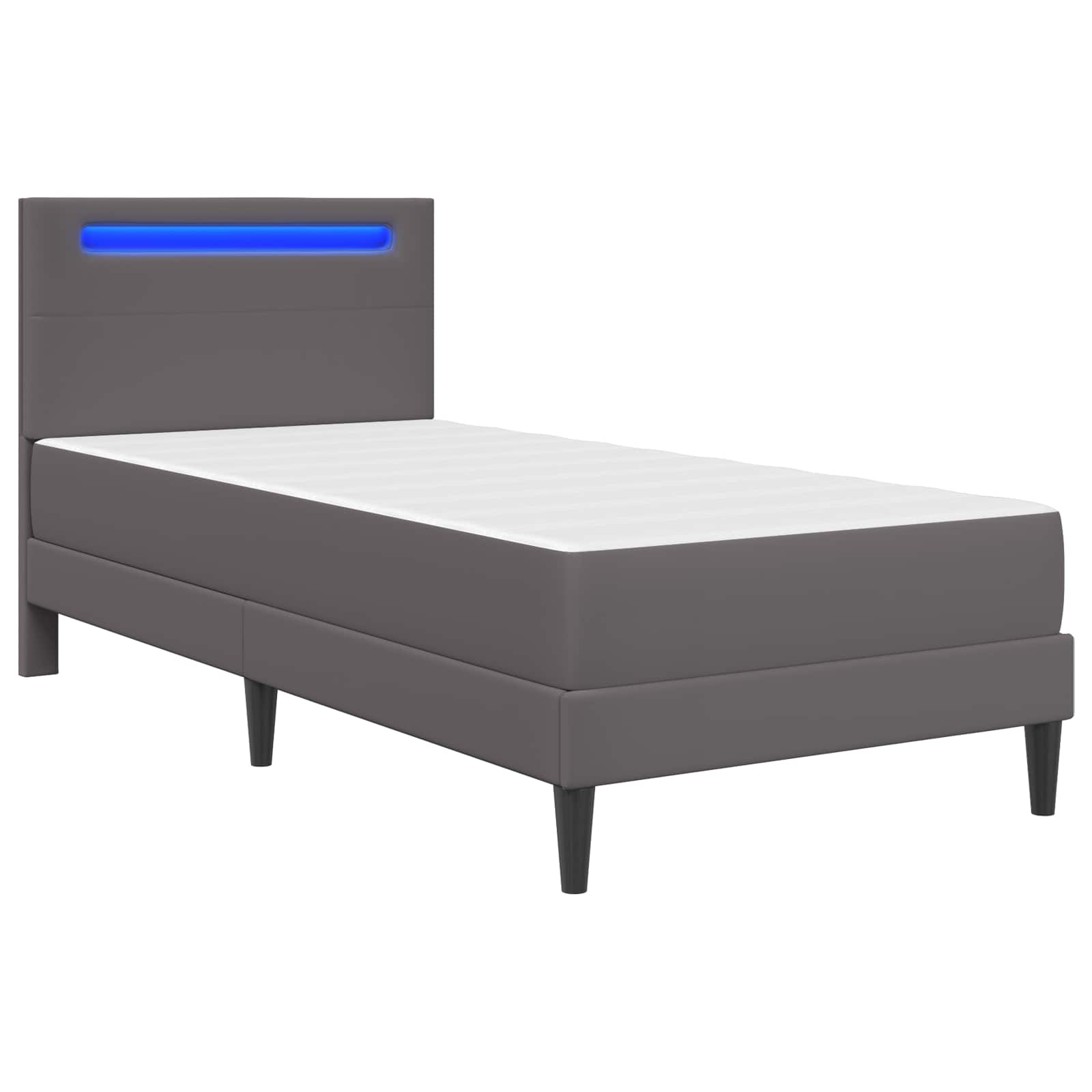Krevetna konstrukcija Siva 90 x 200 cm Umjetna koža