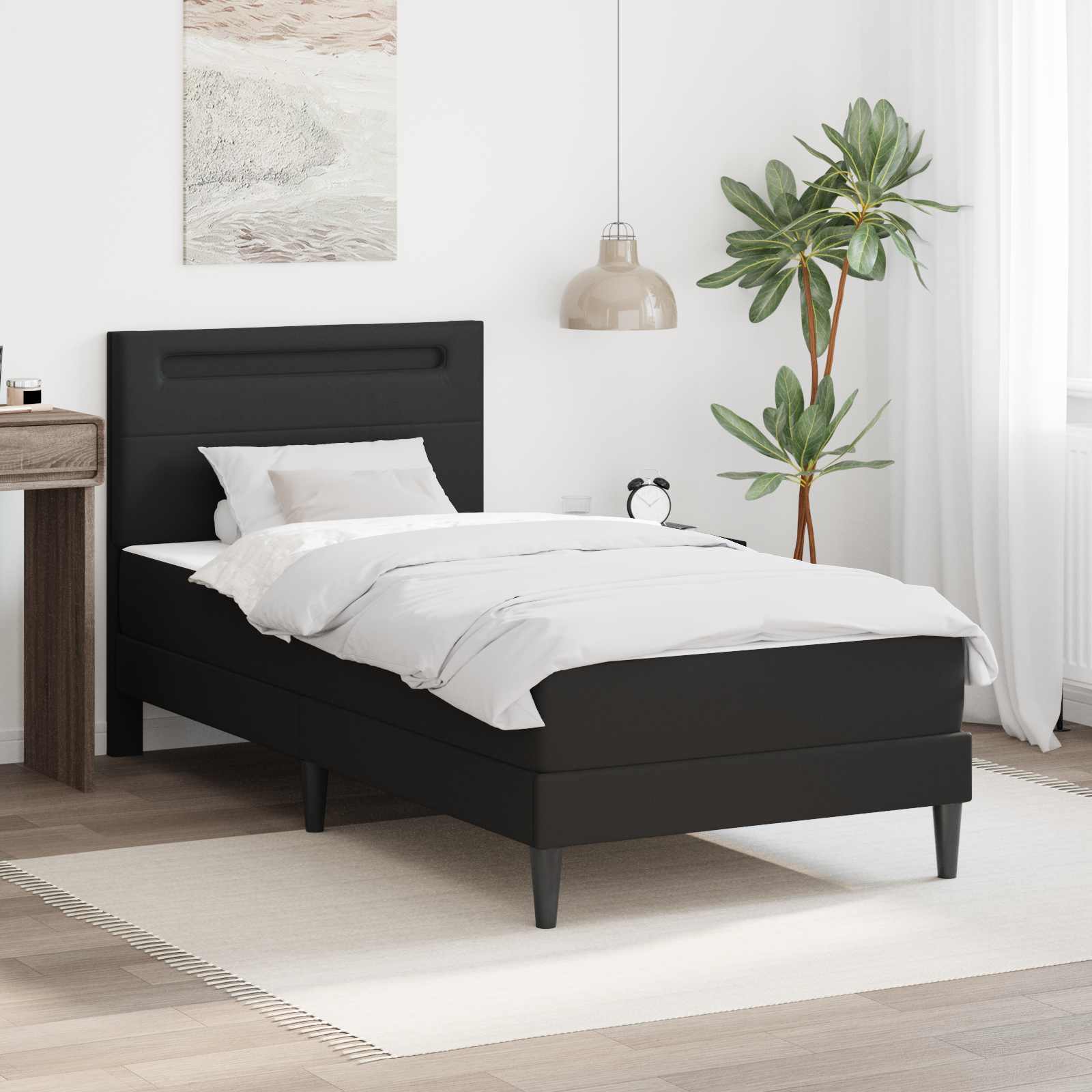 Krevetna konstrukcija Crna 100 x 200 cm Umjetna koža