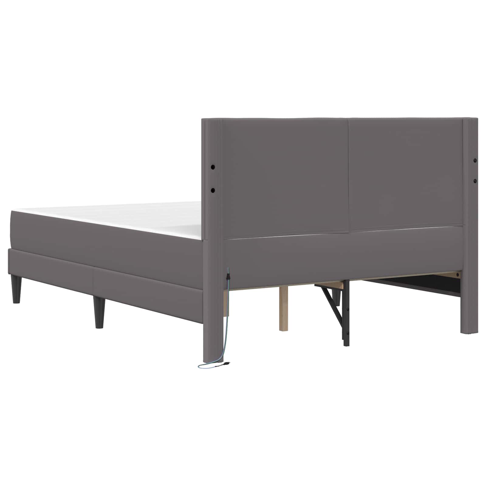 Krevetna konstrukcija Siva 140 x 190 cm Umjetna koža