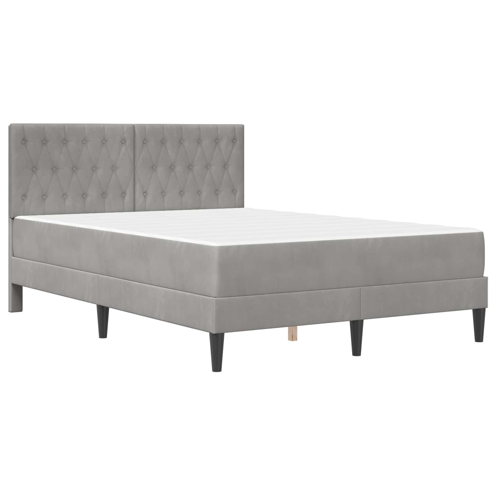 Okvir kreveta s madracem Svijetlo siva 140 x 190 cm Baršun