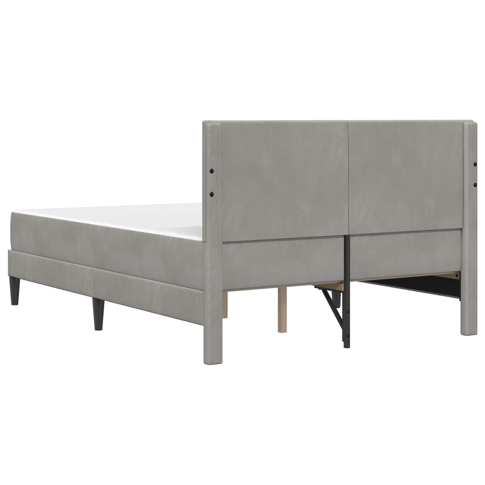 Okvir kreveta s madracem Svijetlo siva 140 x 190 cm Baršun