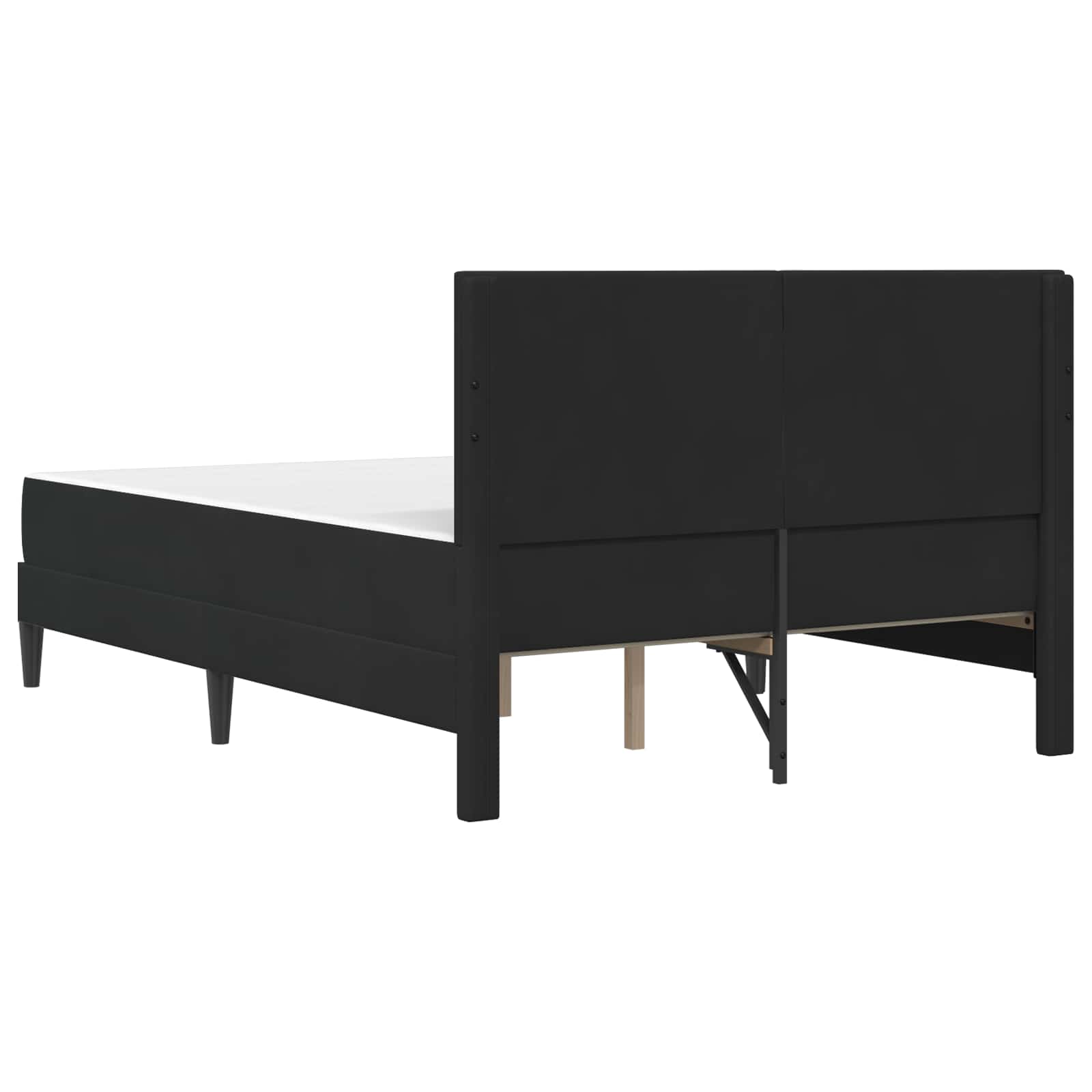 Okvir kreveta s madracem s uzglavljem Crna 140 x 200 cm Baršun