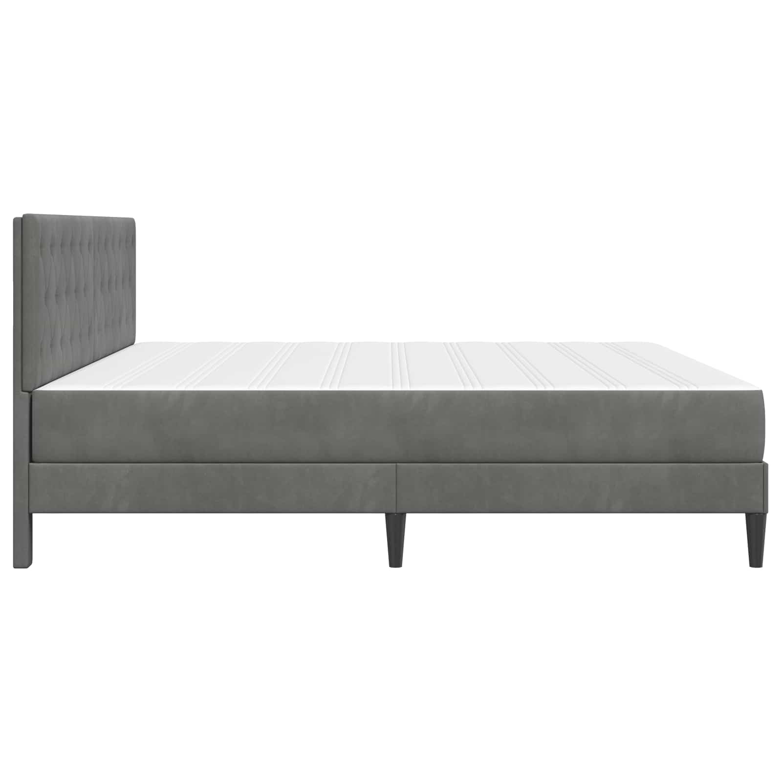 Okvir kreveta s madracem Tamno siva 200 x 200 cm Baršun