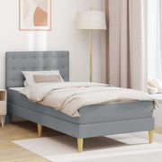 Okvir kreveta s madracem Svijetlo siva 100 x 200 cm tkanina
