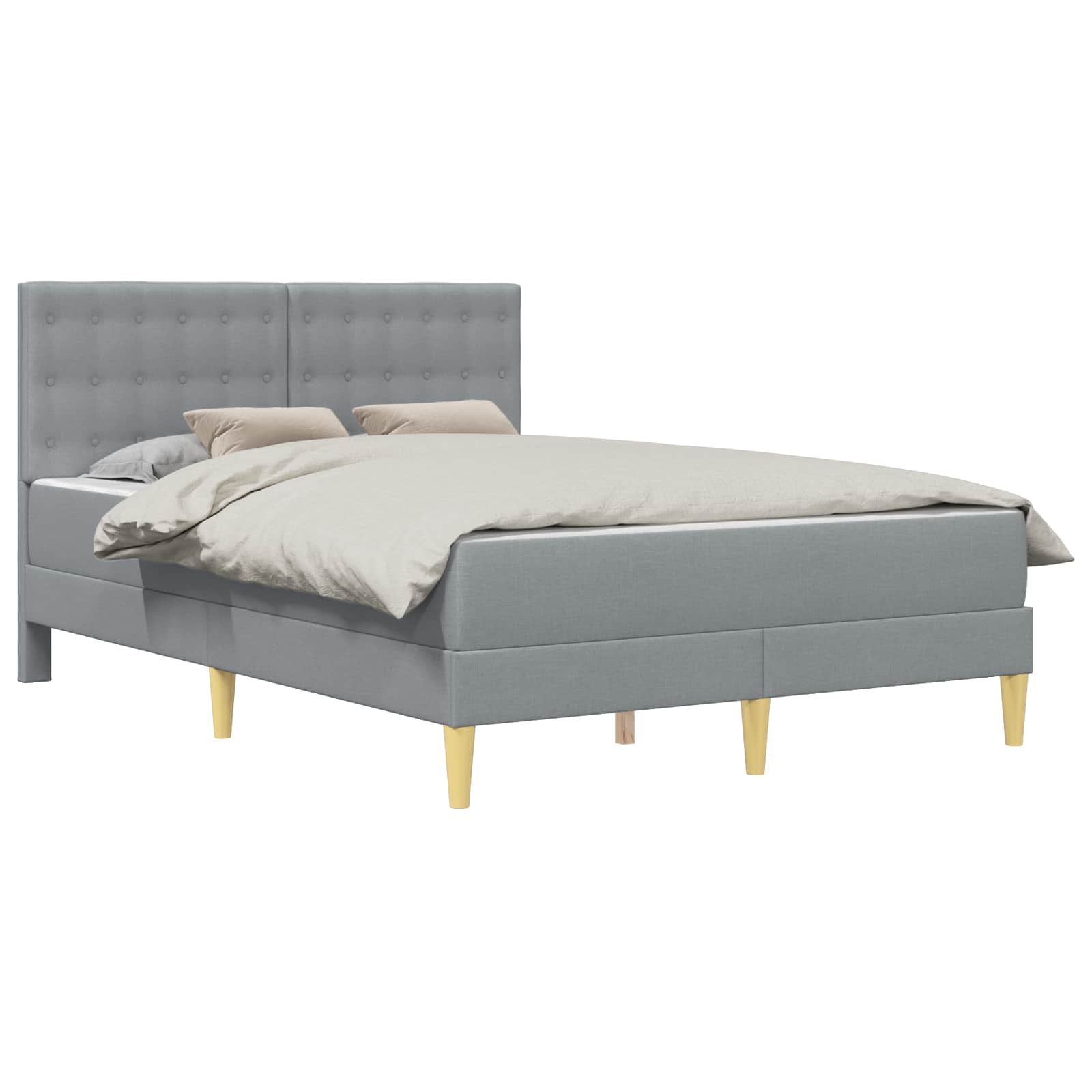 Okvir kreveta s madracem Svijetlo siva 120 x 190 cm tkanina
