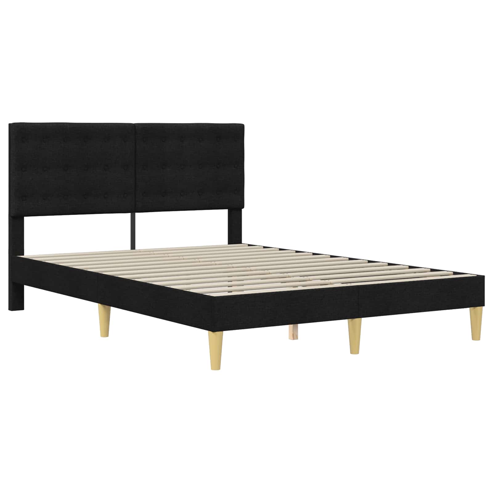 Okvir kreveta s madracem s uzglavljem Crna 140 x 190 cm tkanina
