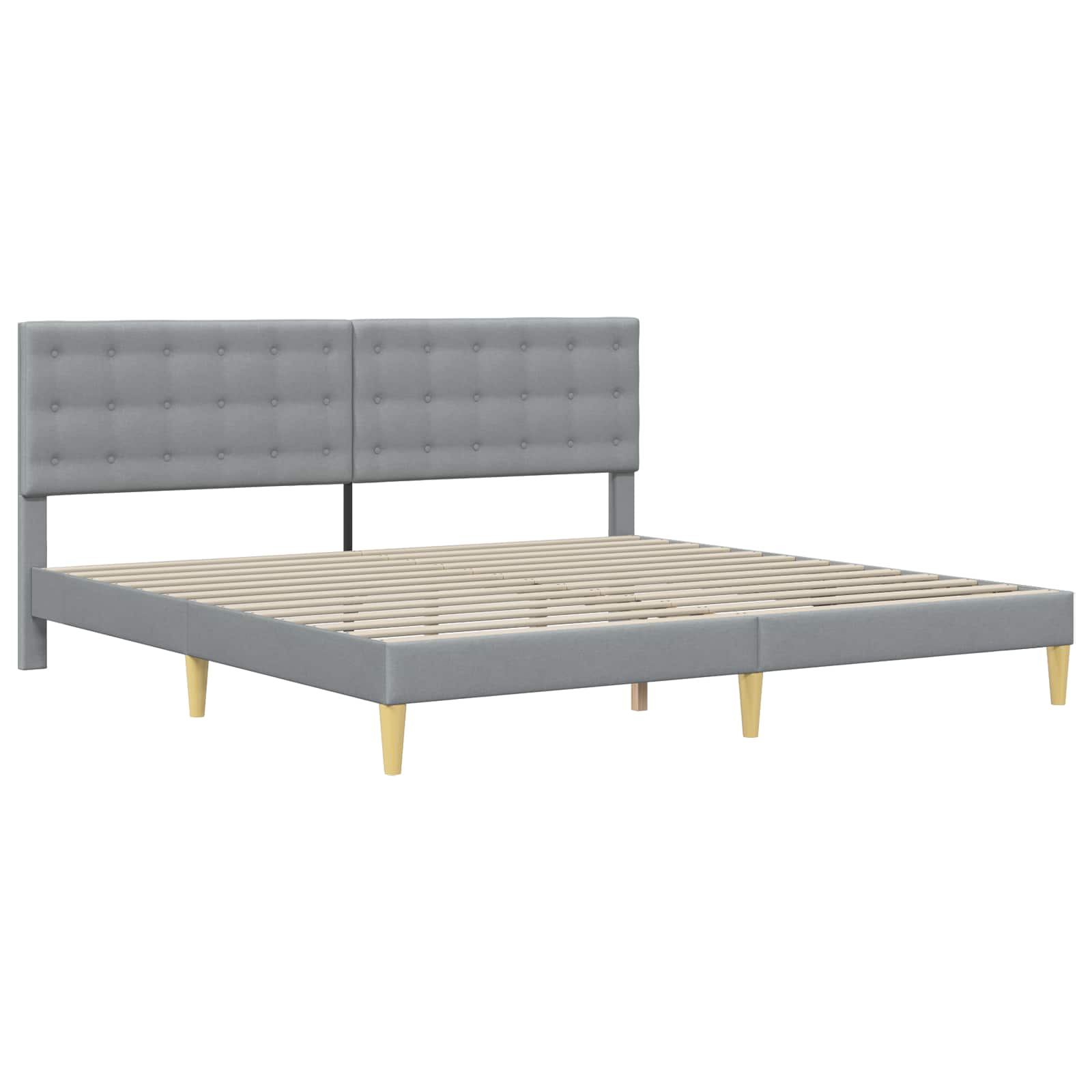 Okvir kreveta s madracem Svijetlo siva 200 x 200 cm tkanina
