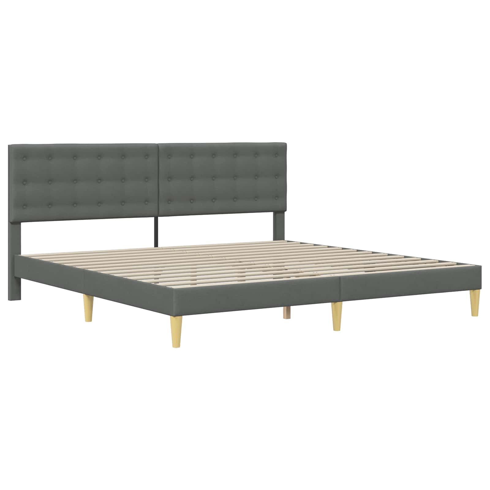 Okvir kreveta s madracem Tamno siva 200 x 200 cm tkanina