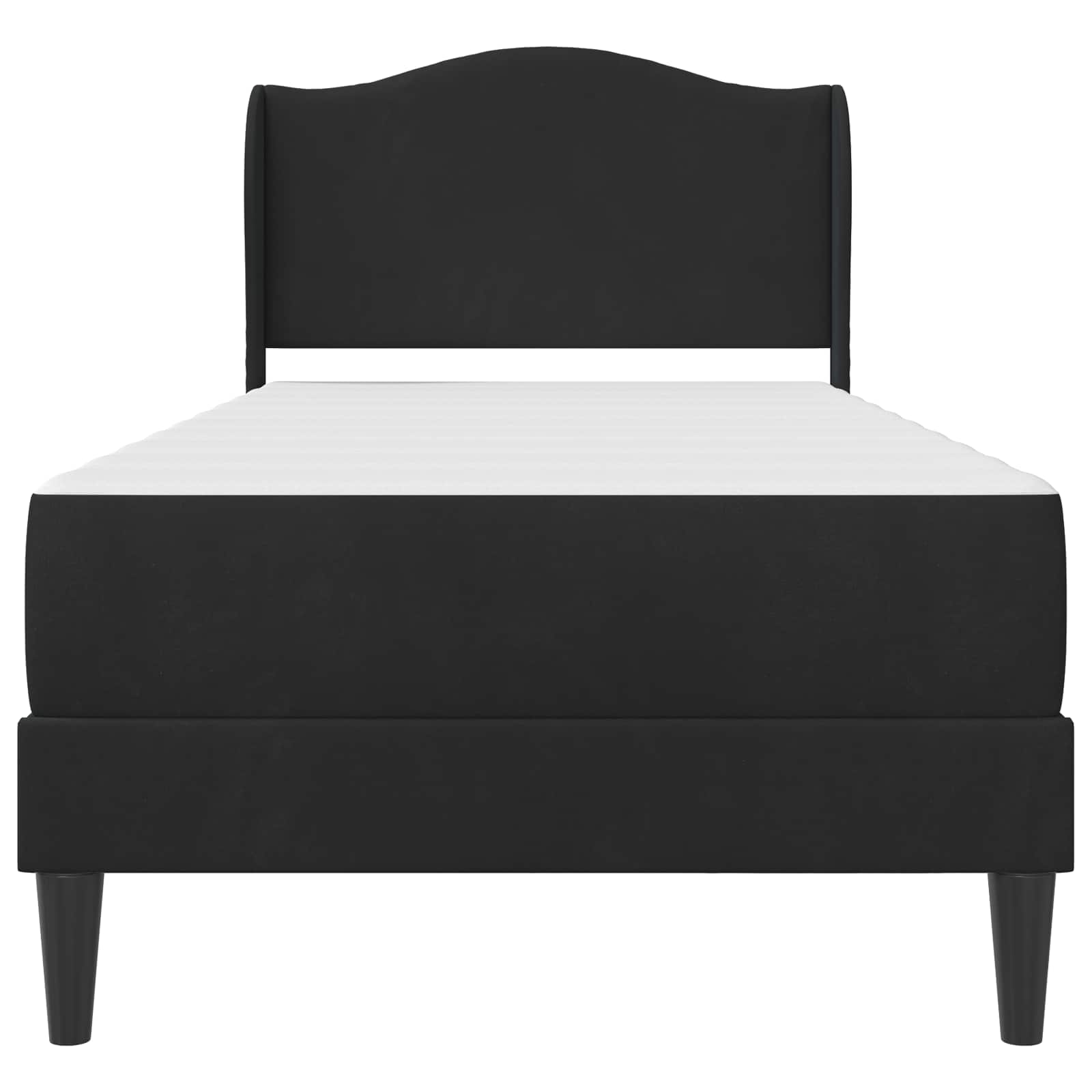 Krevetna konstrukcija s uzglavljem Crna 90 x 190 cm Baršun
