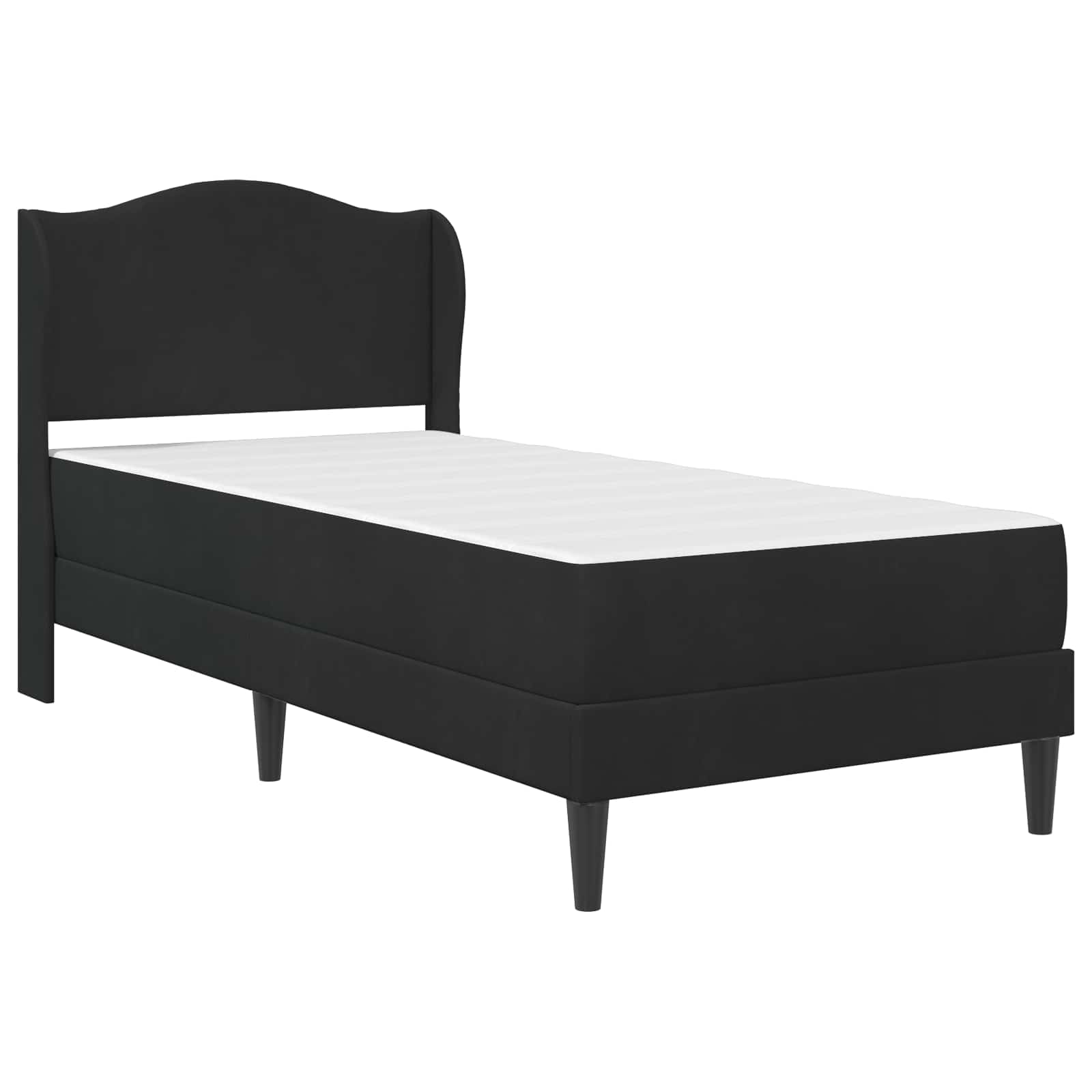 Krevetna konstrukcija s uzglavljem Crna 100 x 200 cm Baršun