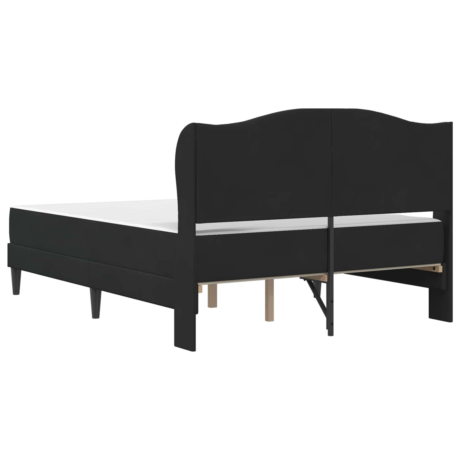 Krevetna konstrukcija s uzglavljem Crna 140 x 190 cm Baršun