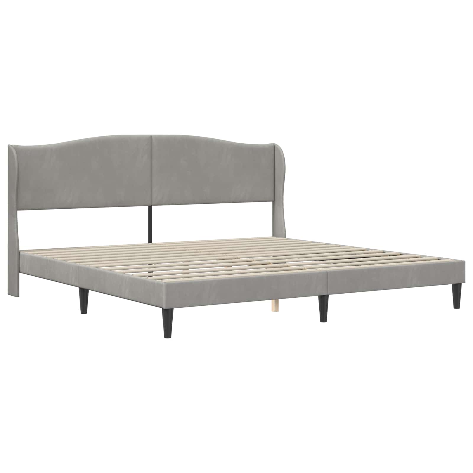 Krevetna konstrukcija Svjetlosiva 200 x 200 cm Baršun